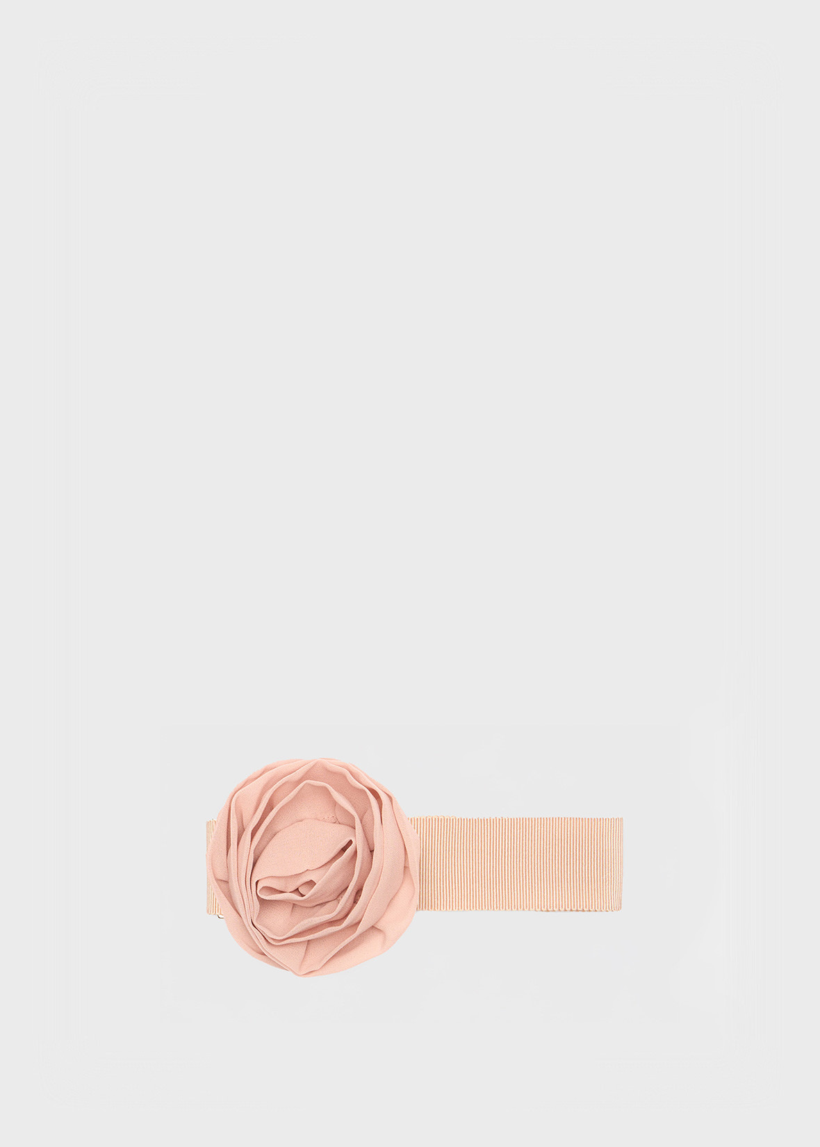 GROSGRAIN CHOKER WITH GEORGETTE ROSE - 1