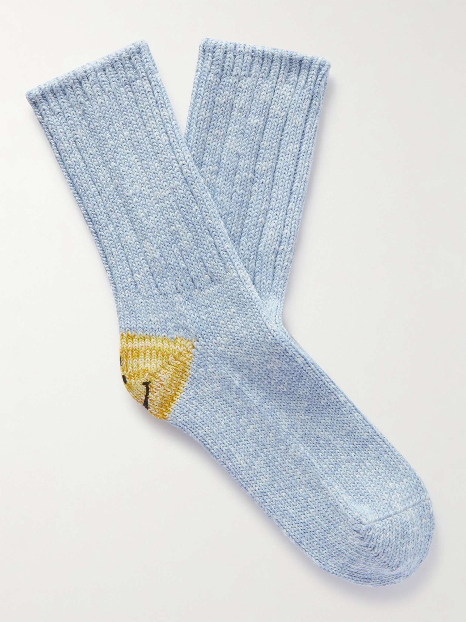 Intarsia Cotton-Blend Socks - 1