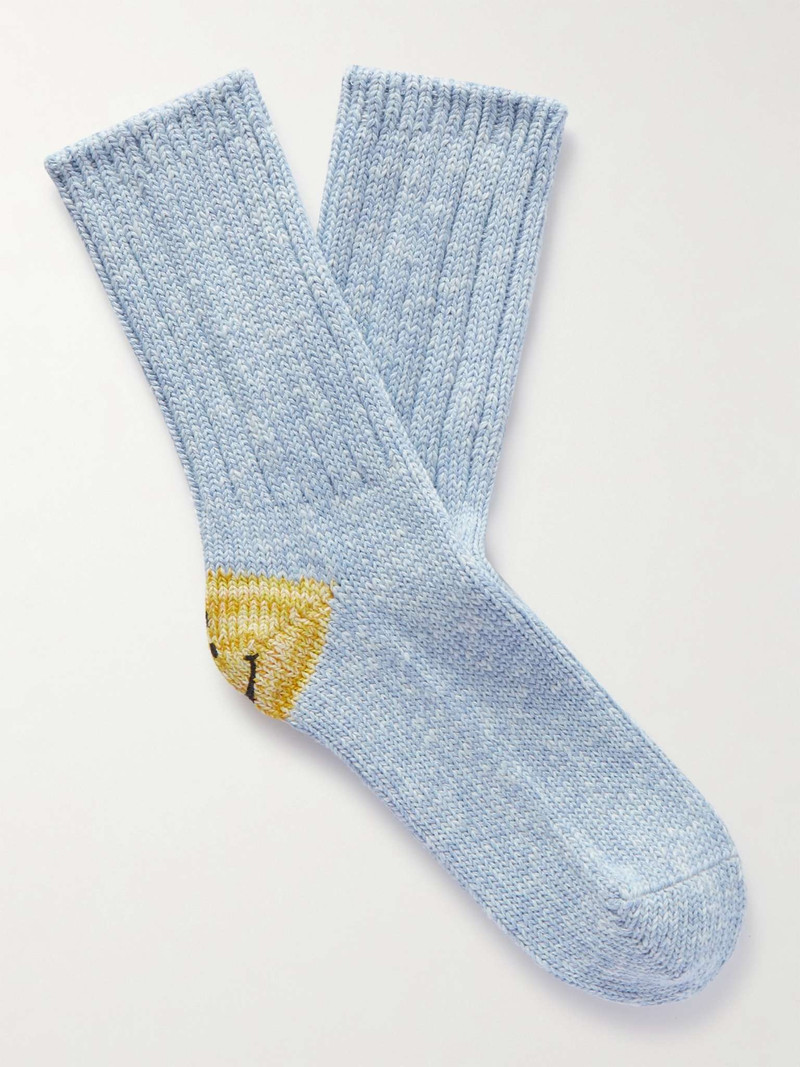 Intarsia Cotton-Blend Socks 1