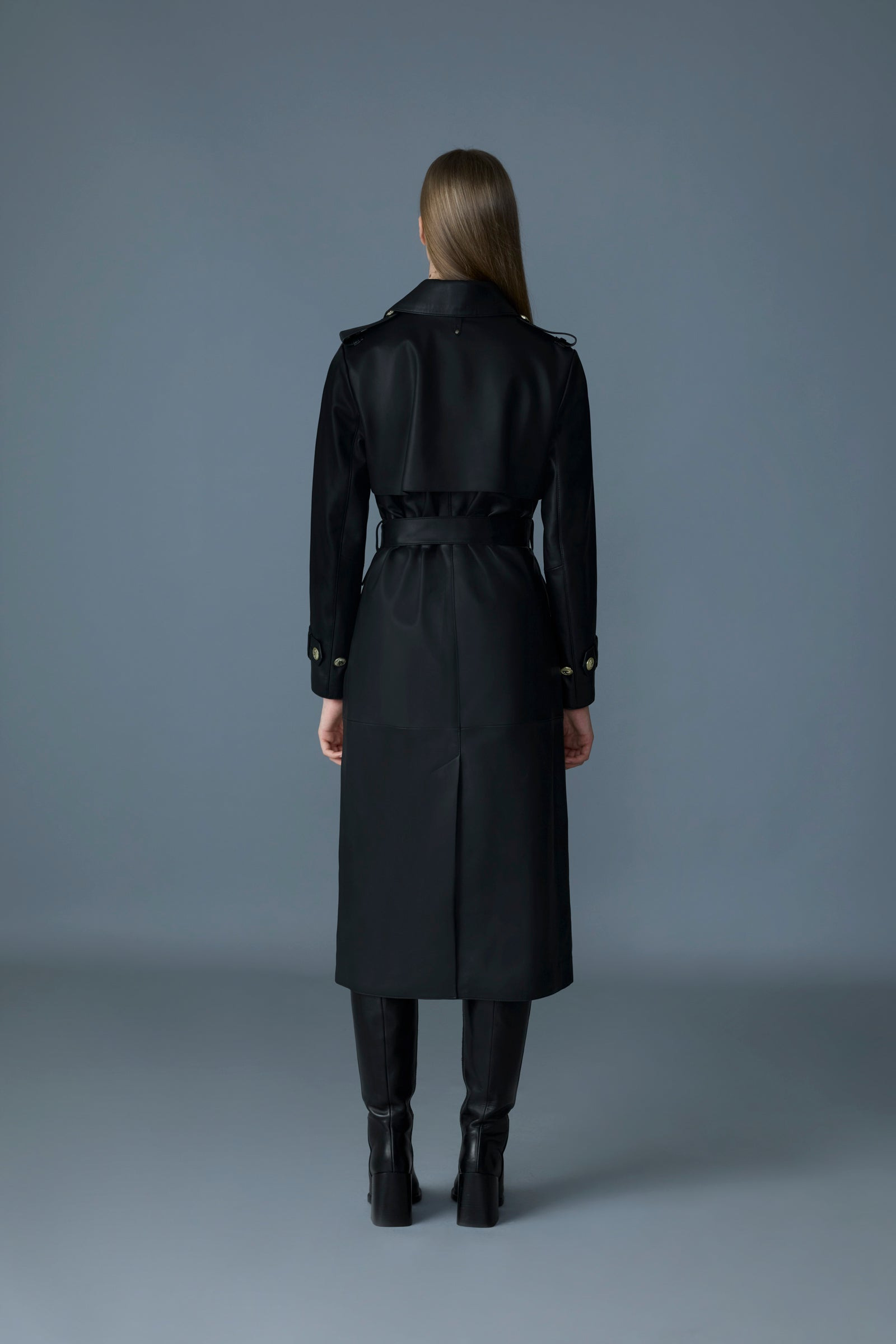 GAEL-V Maxi Leather Trench Coat - 5