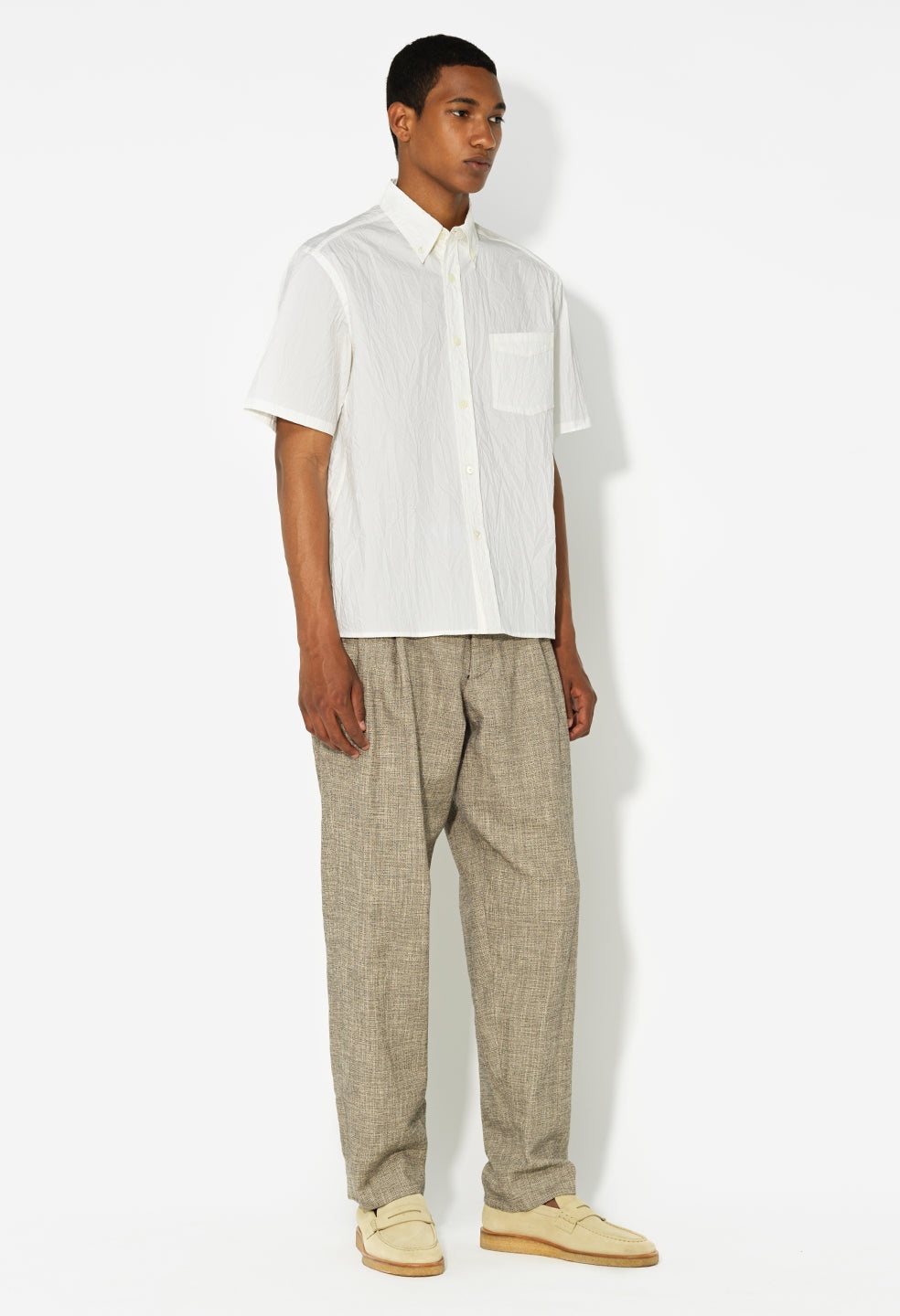 LINEN DOUBLE PLEATED TROUSER - 5