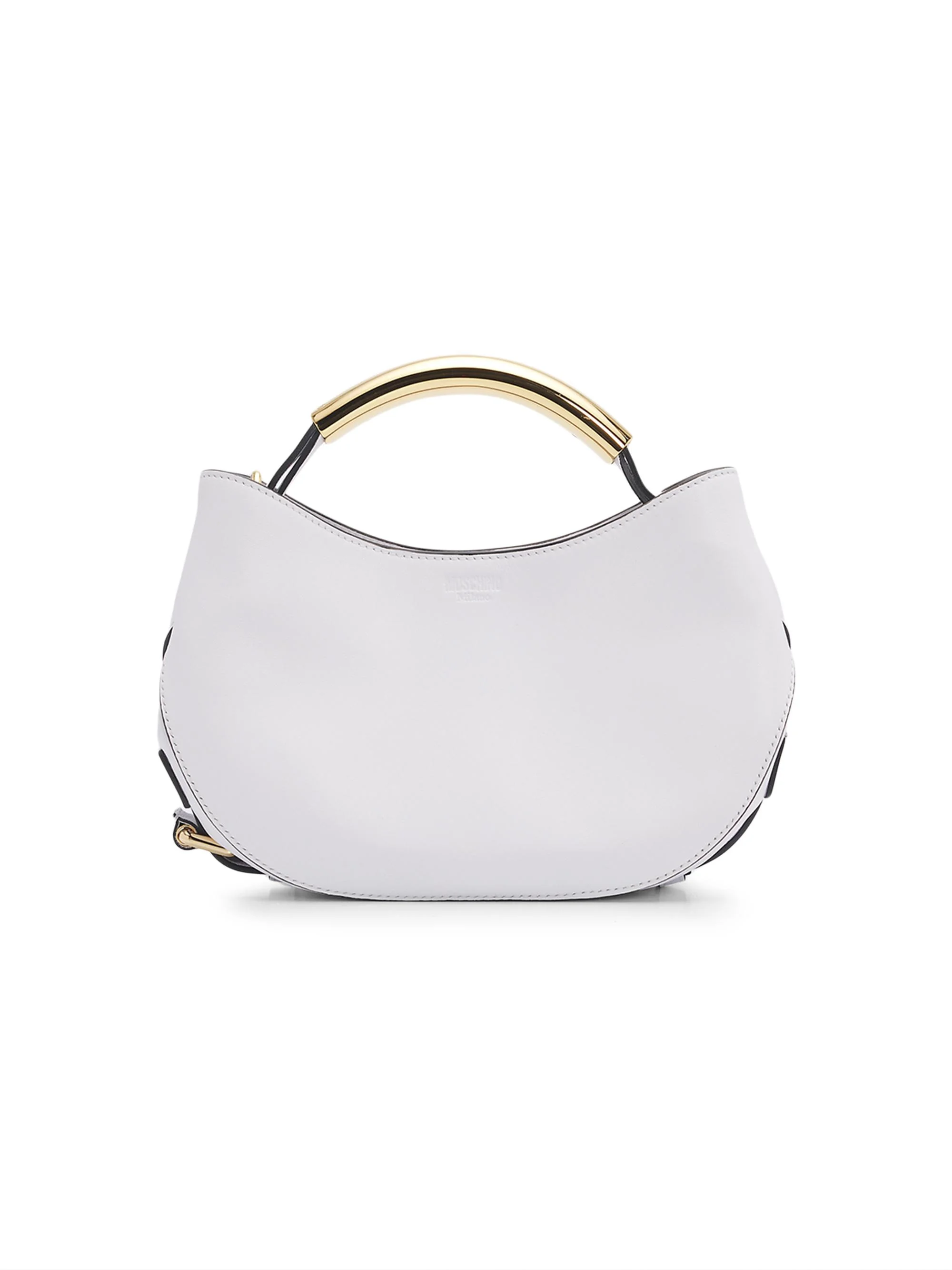 Women's Leather & Metal Top Handle Bag - White - 1