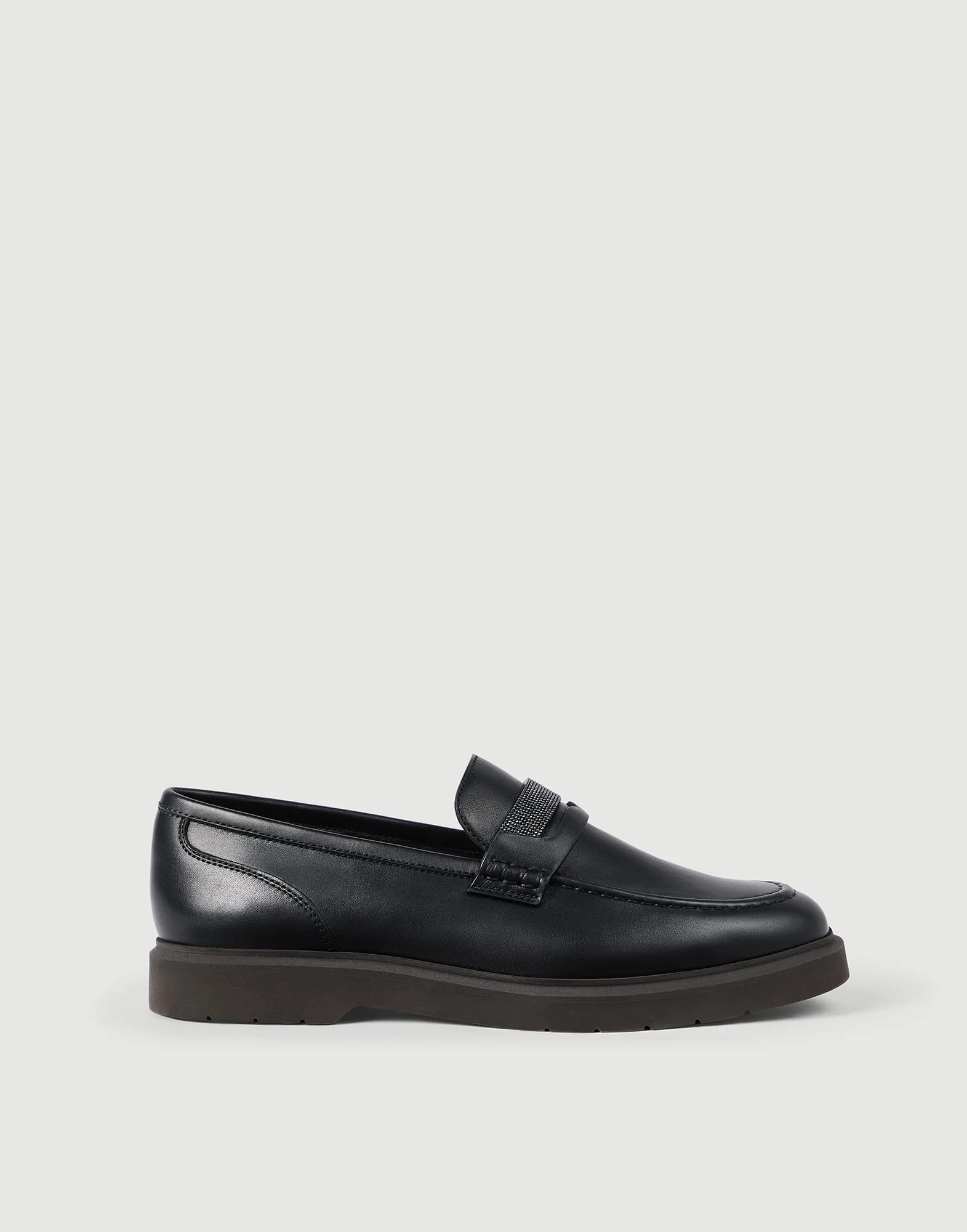 Nappa leather penny loafers with monili - 1