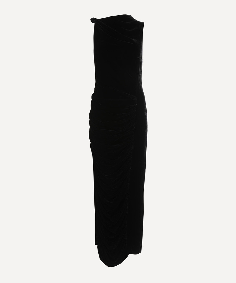 Velvet Ruched Midi Dress 1