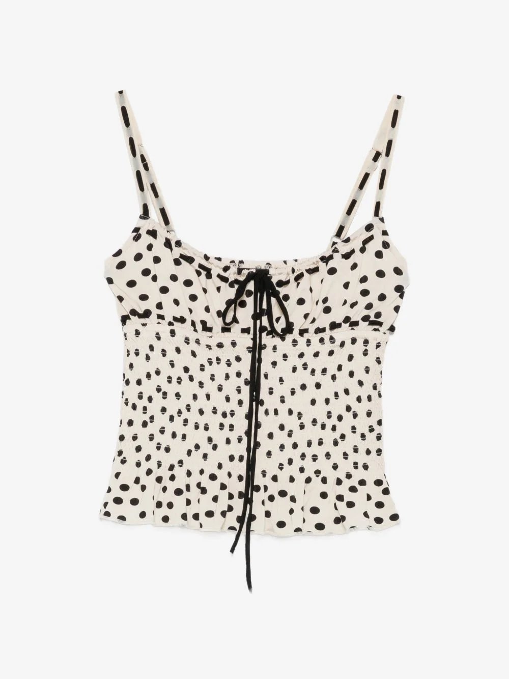 polka-dot shirred top - 1