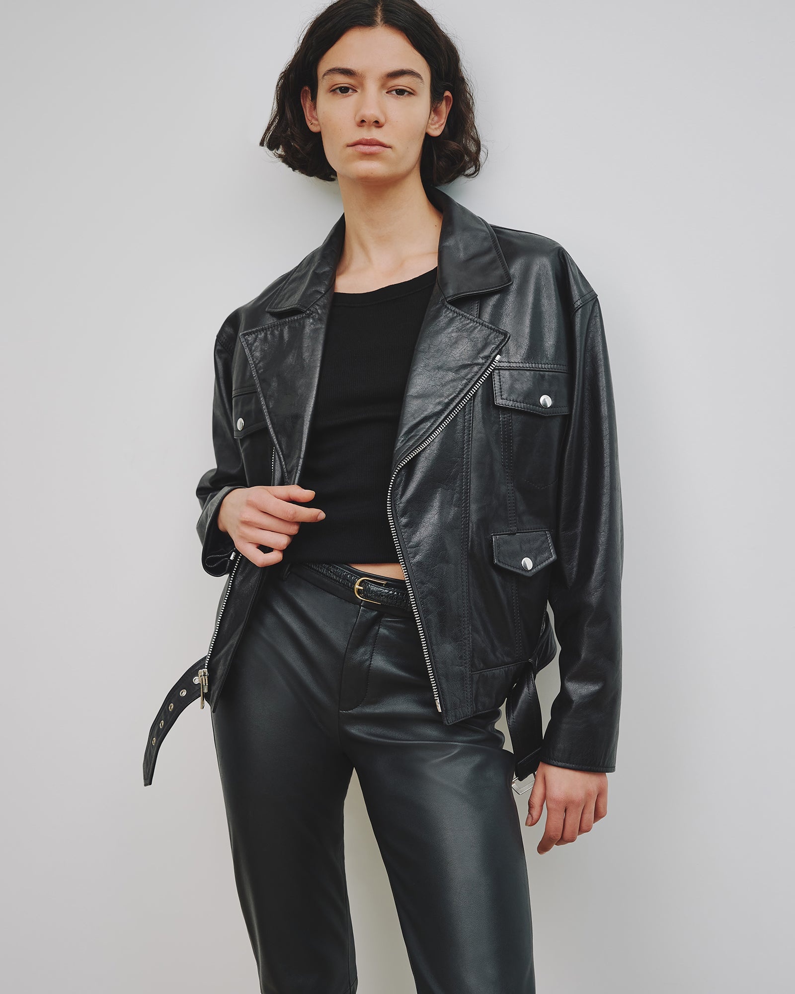 LENNY LEATHER BIKER JACKET - 2