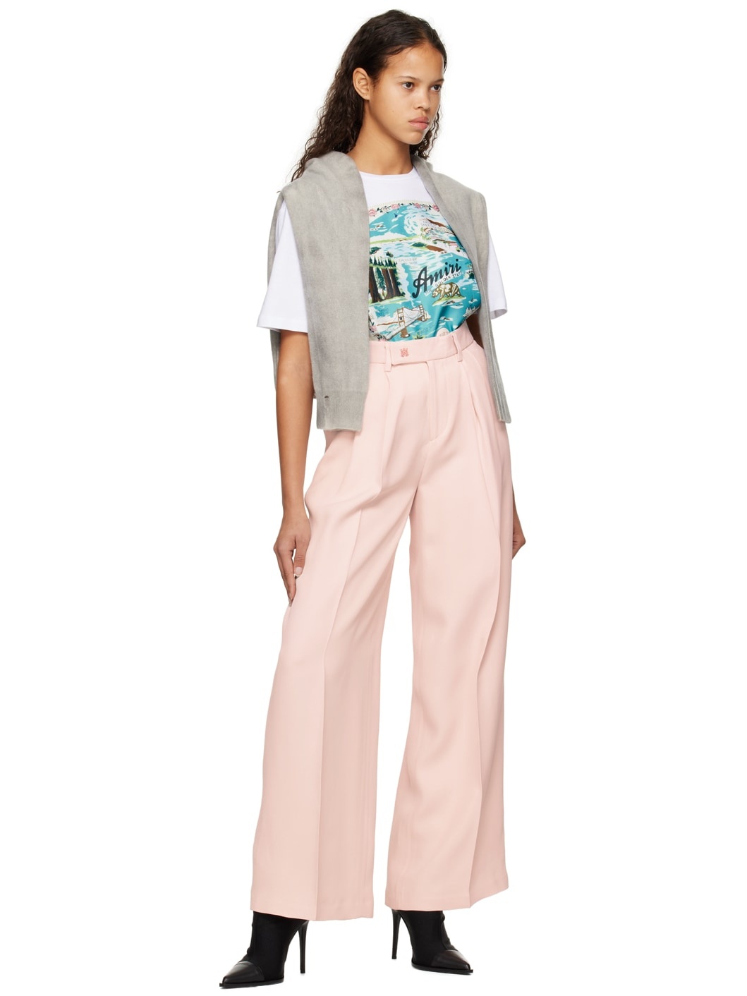 Pink Double Pleated Trousers - 4