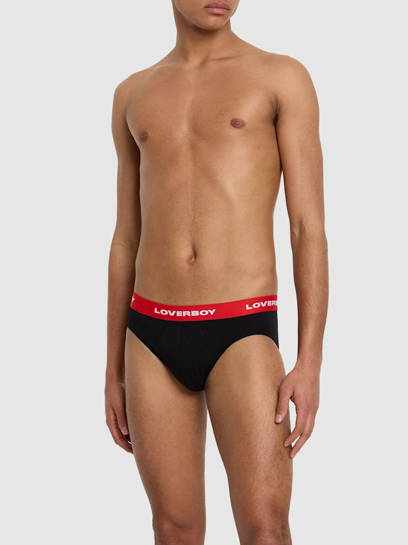 CHARLES JEFFREY LOVERBOY Pack of 2 logo cotton stretch briefs outlook