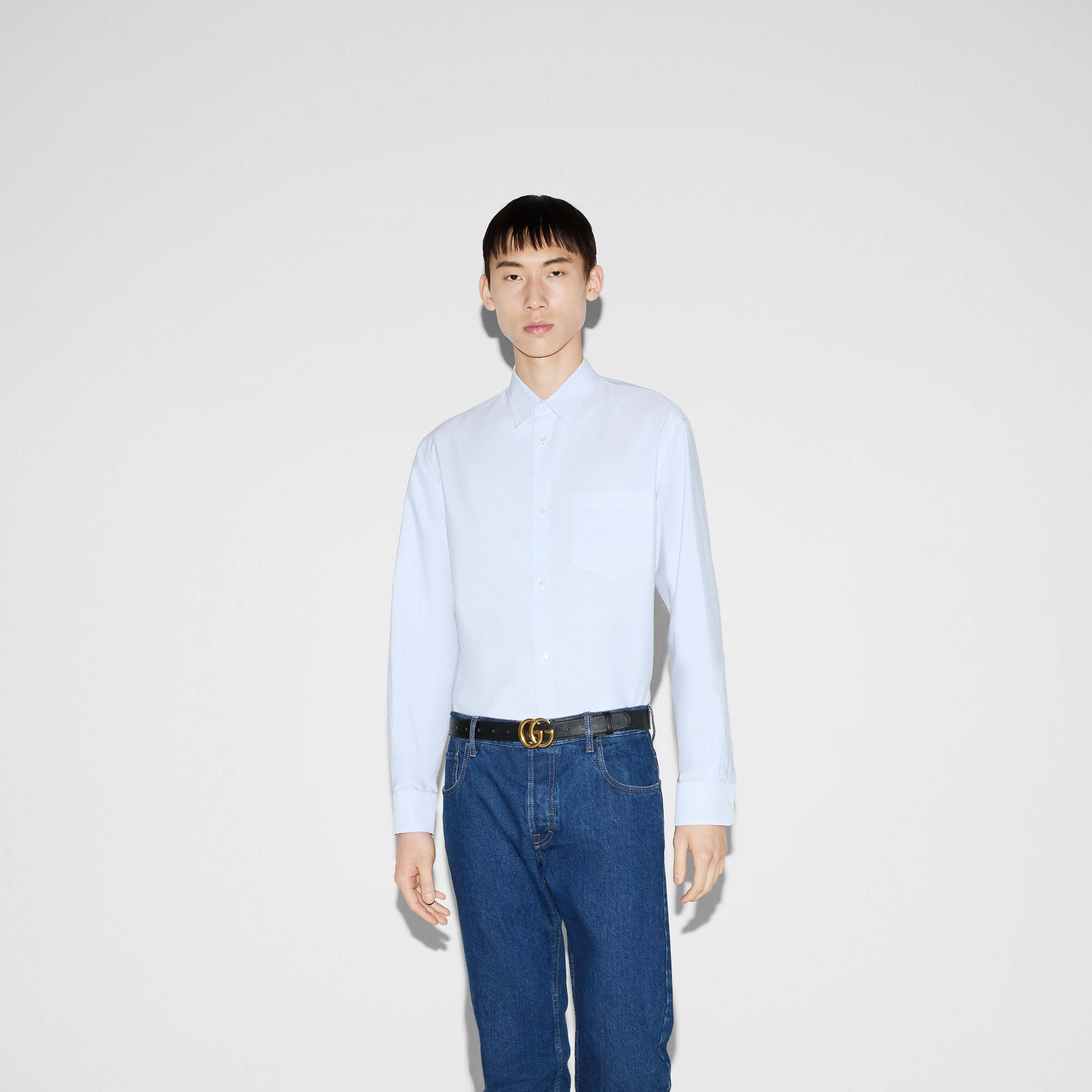 Striped cotton poplin shirt - 3