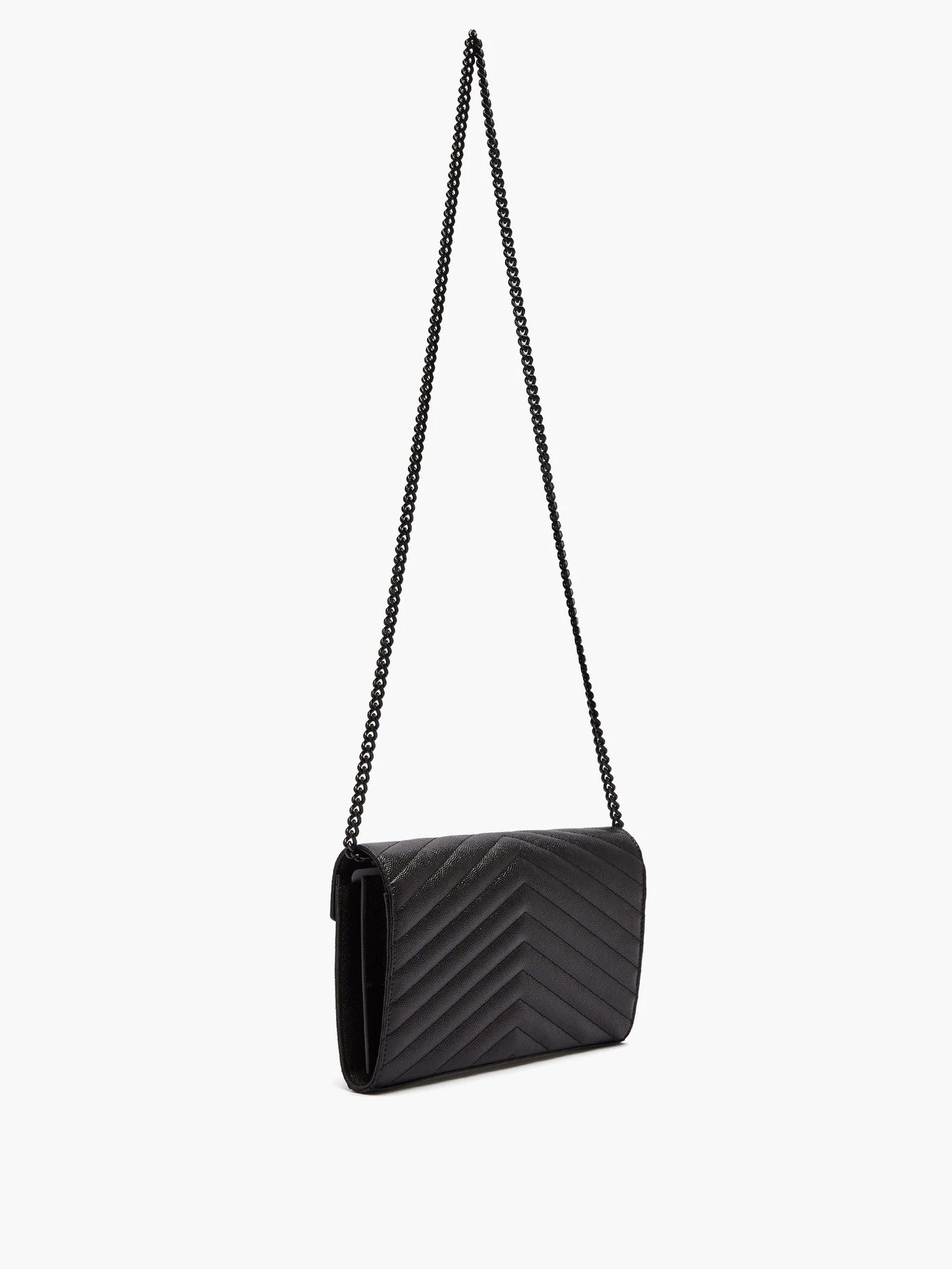 Chain-strap quilted grained-leather shoulder bag - 4