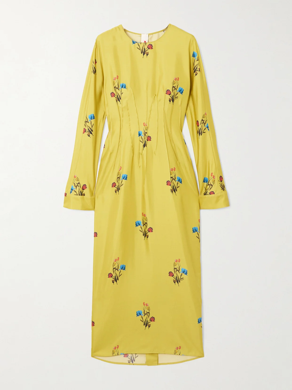 Floral-print Silk-twill Midi Dress - 1