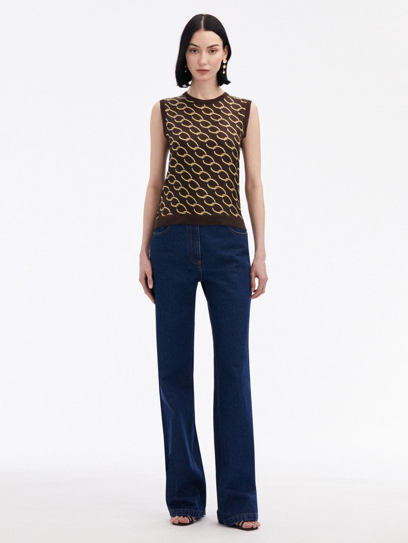 Oscar de la Renta OSCAR CHAIN-LINK INSET TANK outlook