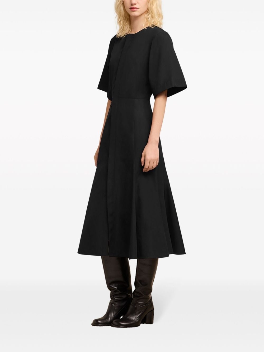 short-sleeve cotton midi dress - 3