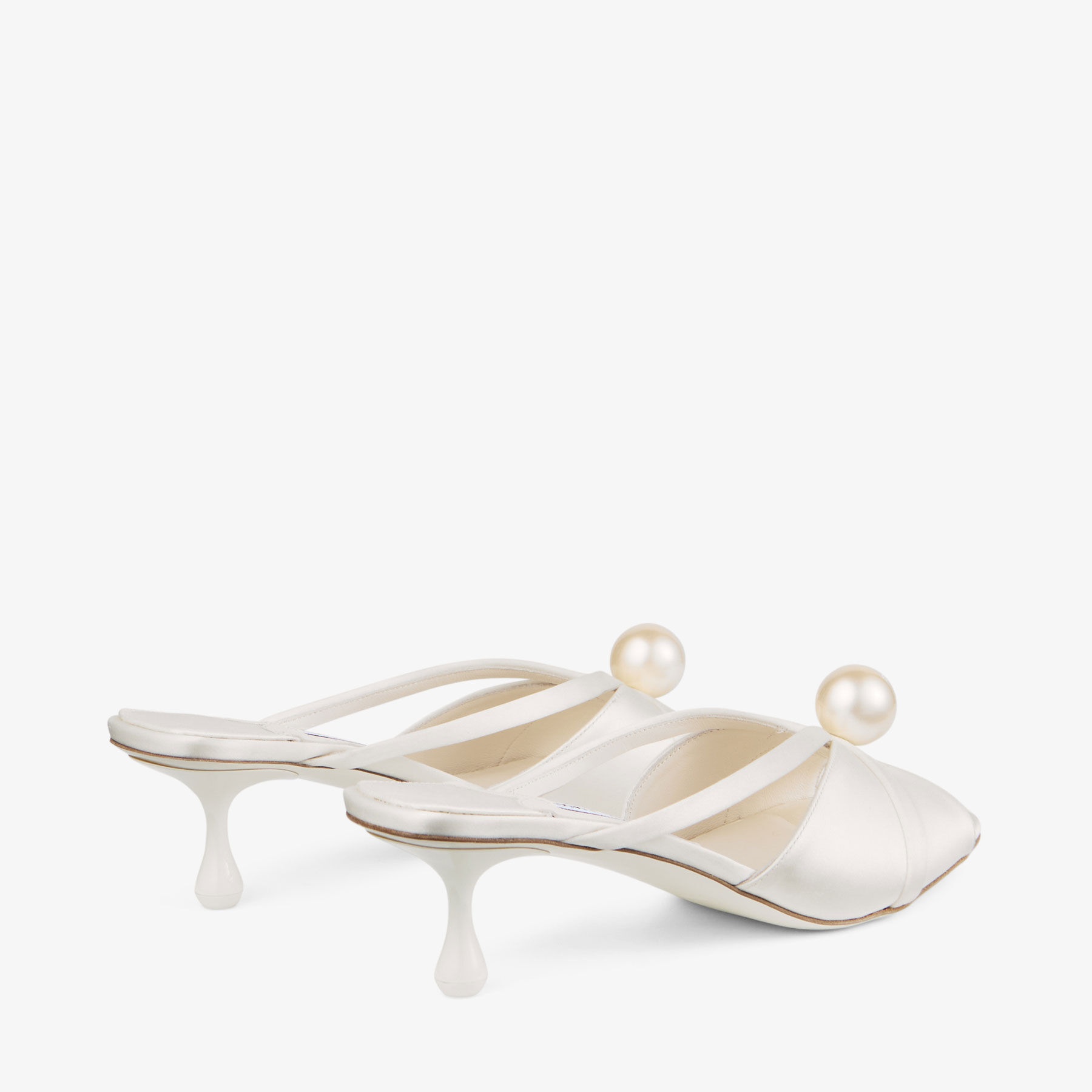 Siva Mule 50
Ivory Satin Mule with Pearl Embellishment - 6