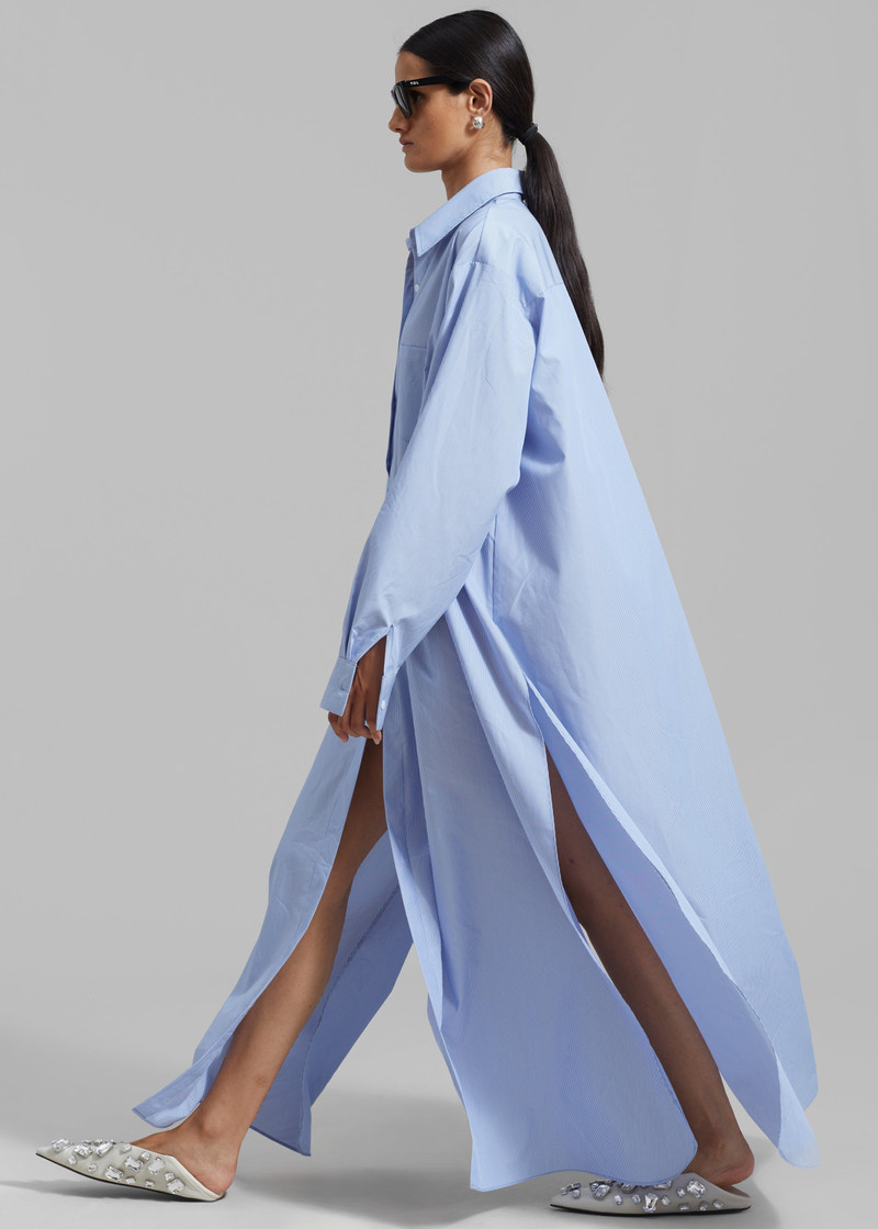 Avery Shirt Dress - Blue Stripe 4