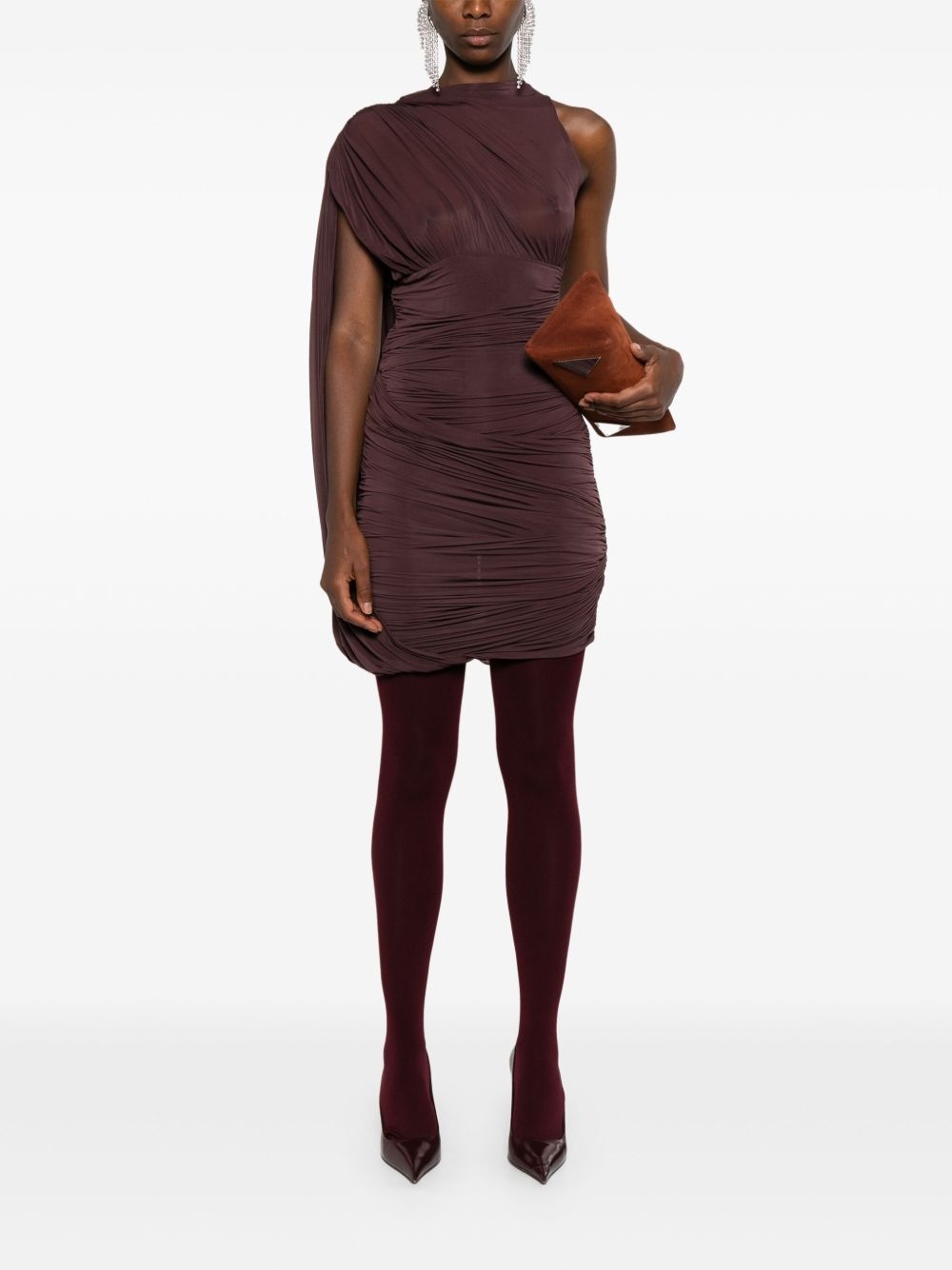 draped one-shoulder dress - 2