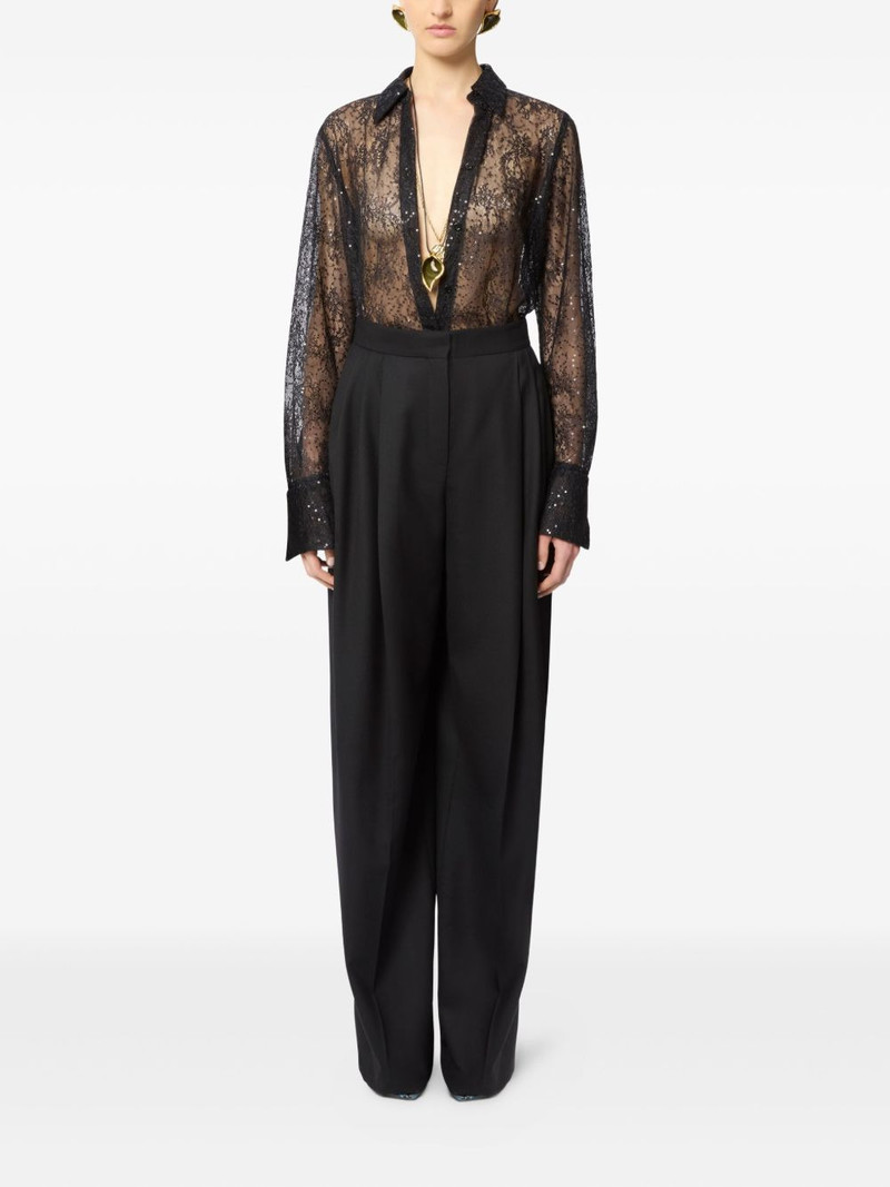 NINA RICCI sequin-embellished bell-cuffs shirt outlook