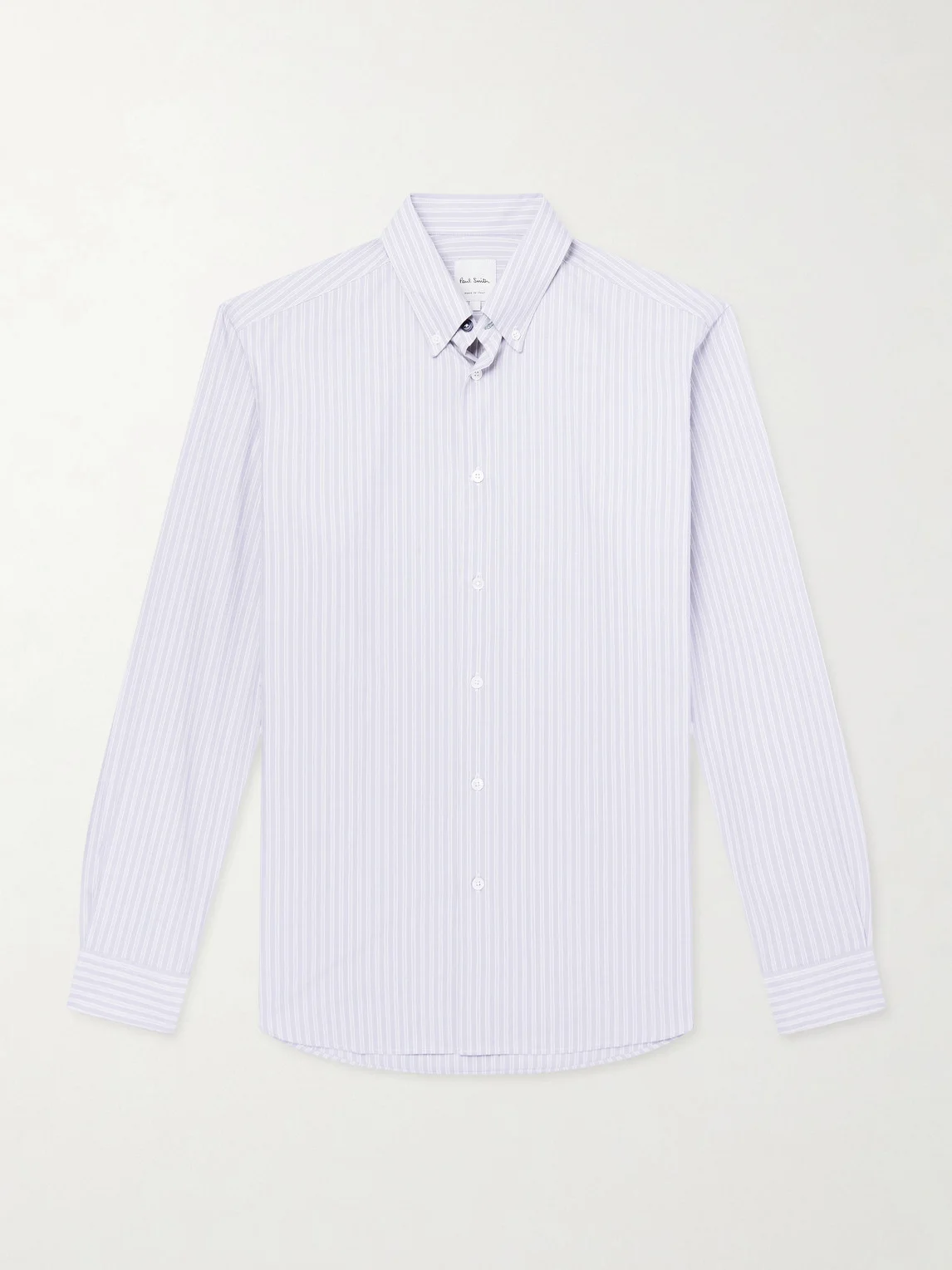 Button-Down Collar Striped Cotton-Poplin Shirt - 1