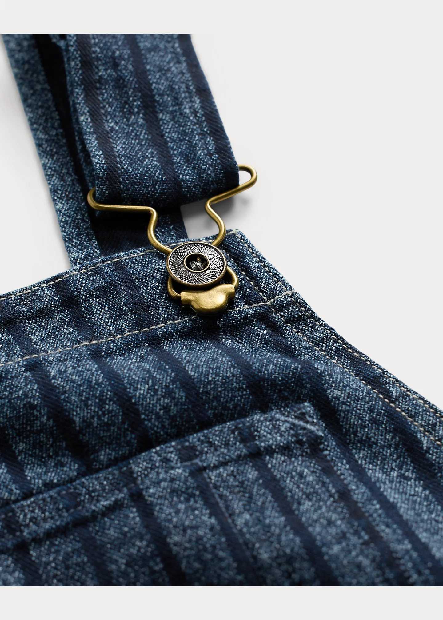 Indigo Striped Twill Overall - 3