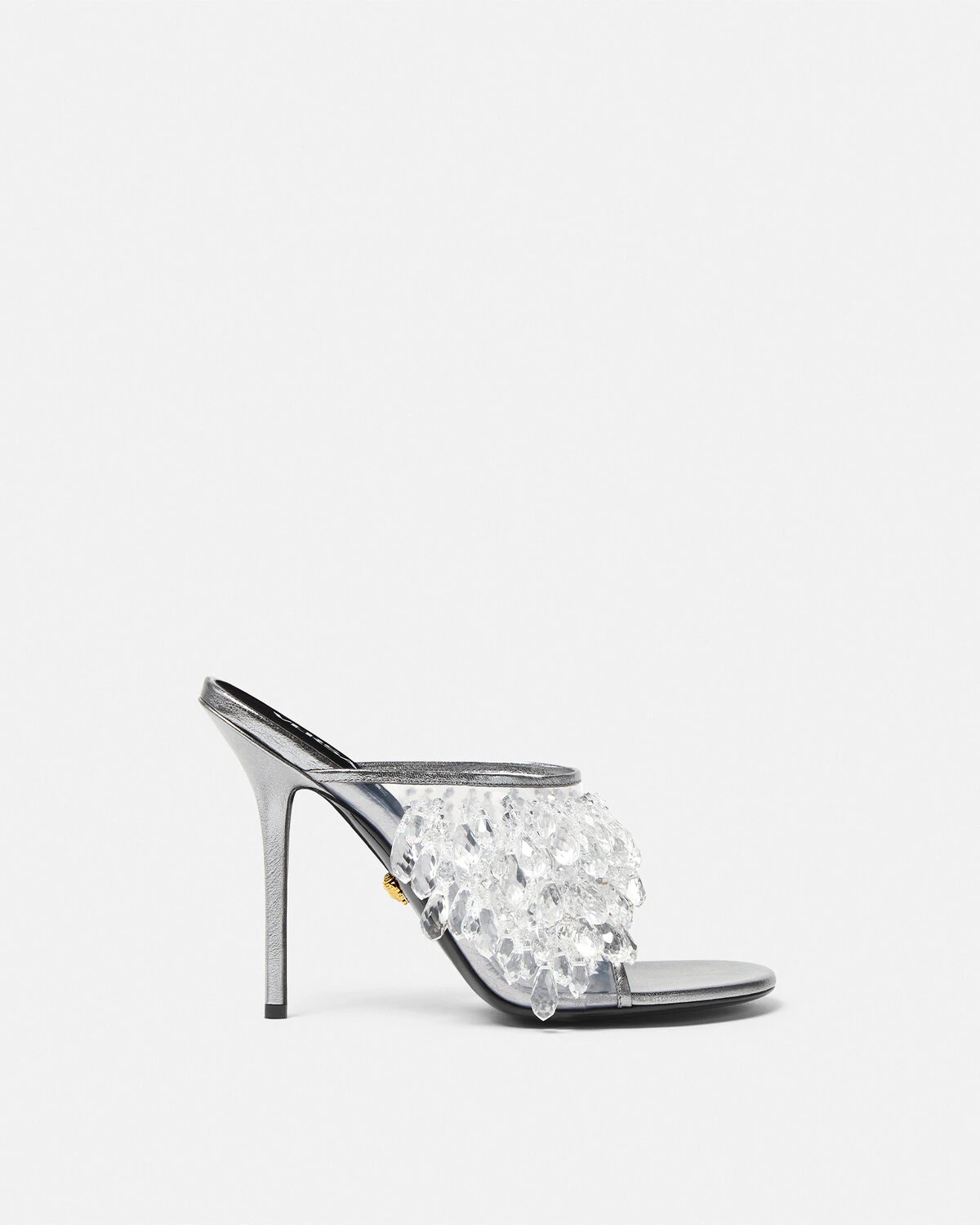 Crystal Chandelier Metallic Mules - 1