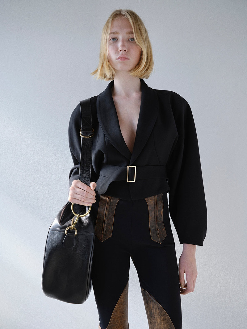 Raglan Wrap Jacket in Black 2