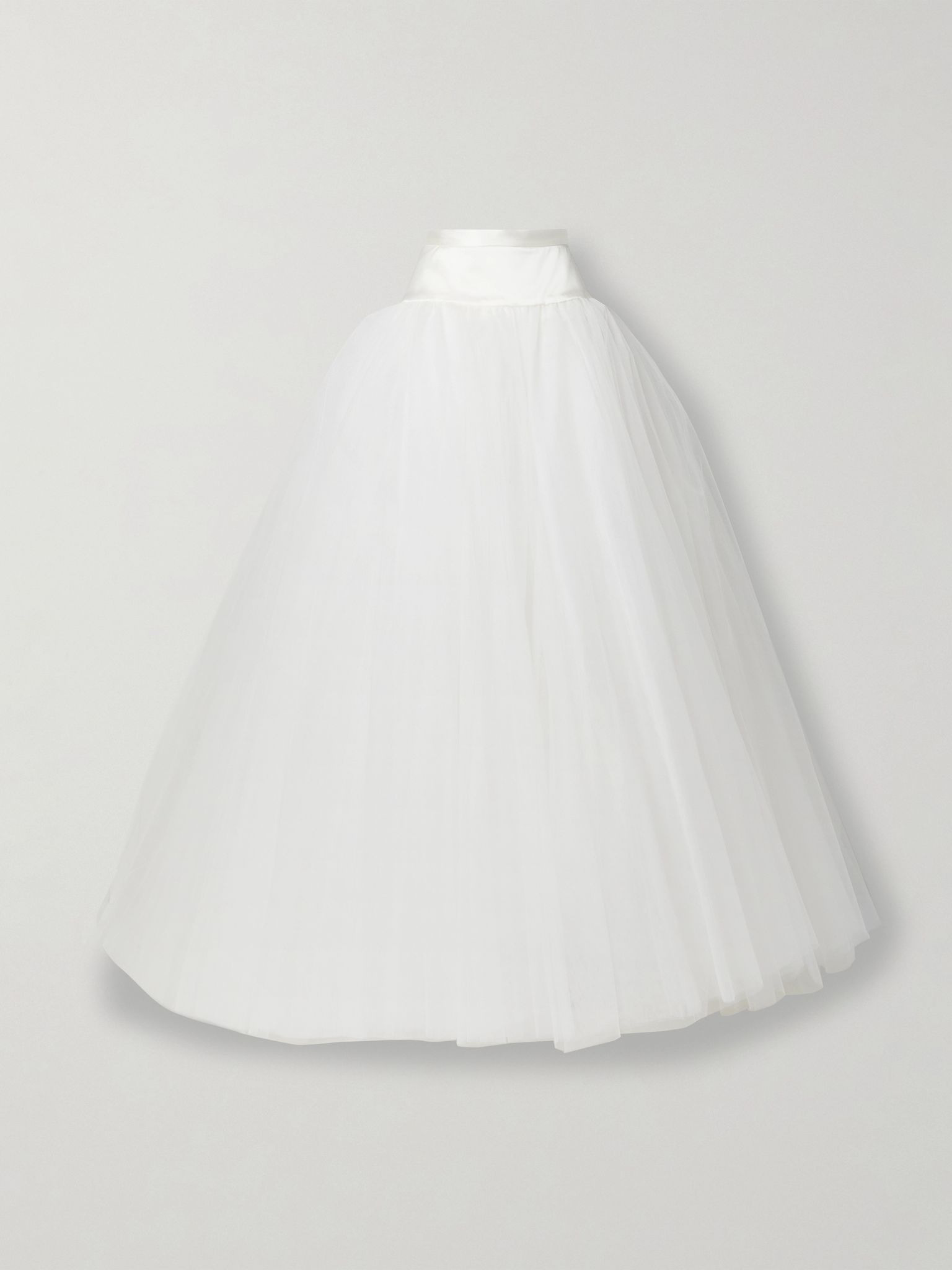 Joe Petticoat satin-trimmed tulle and crinoline maxi skirt Ivory - 1