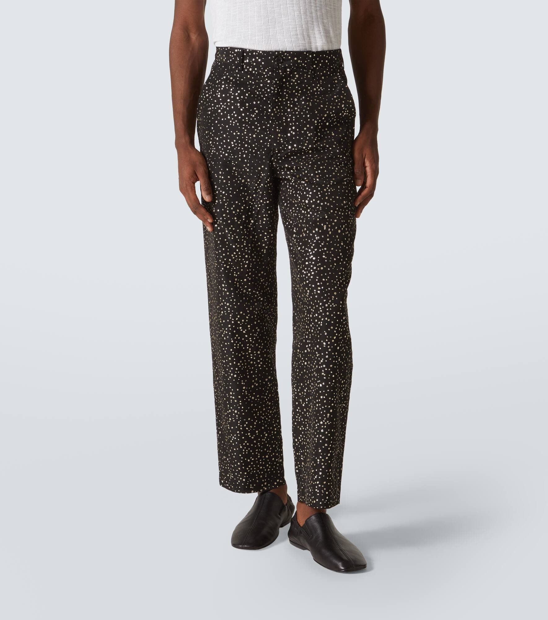 Glitter faille straight pants - 3