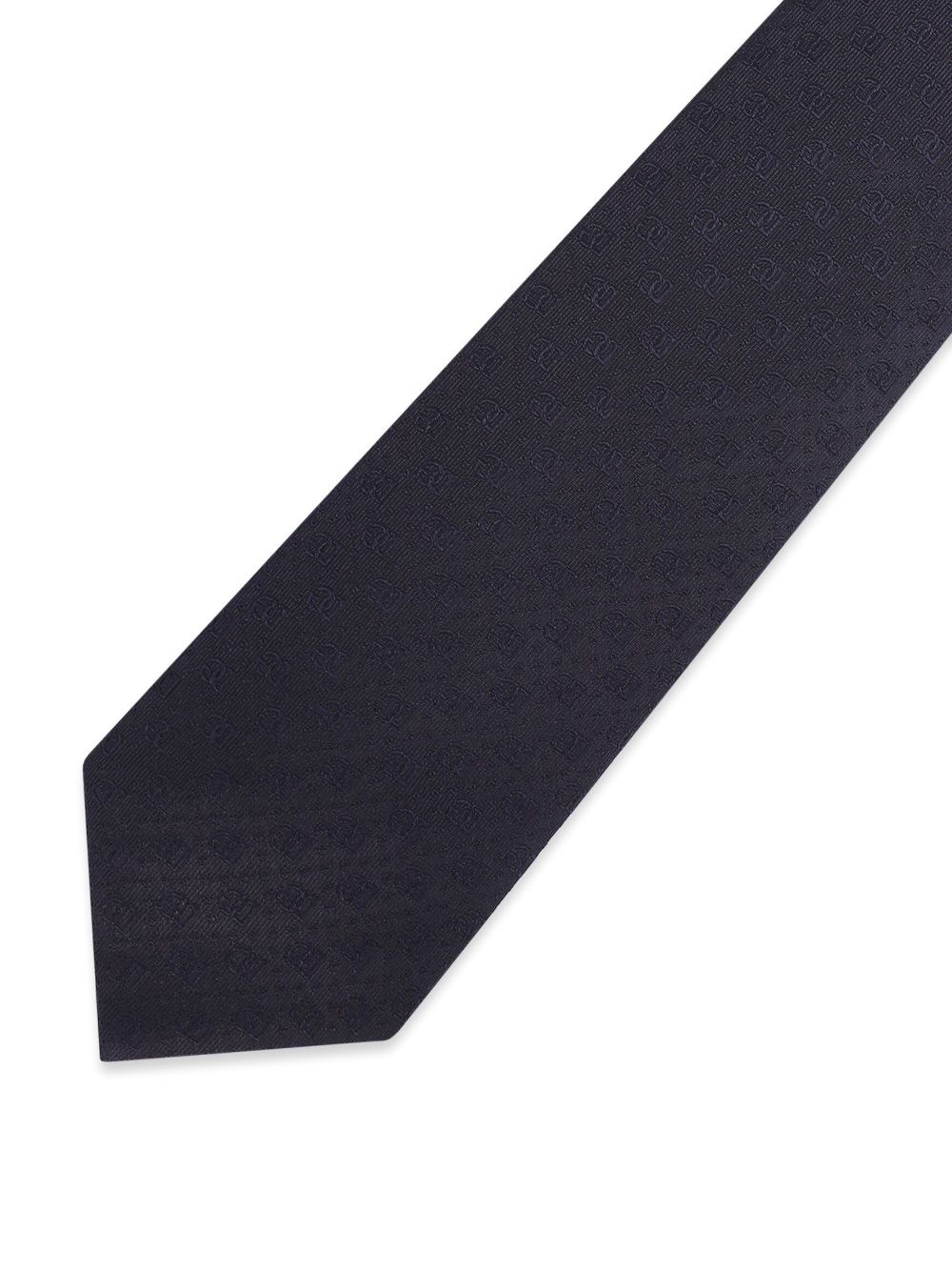 logo-jacquard silk tie - 2