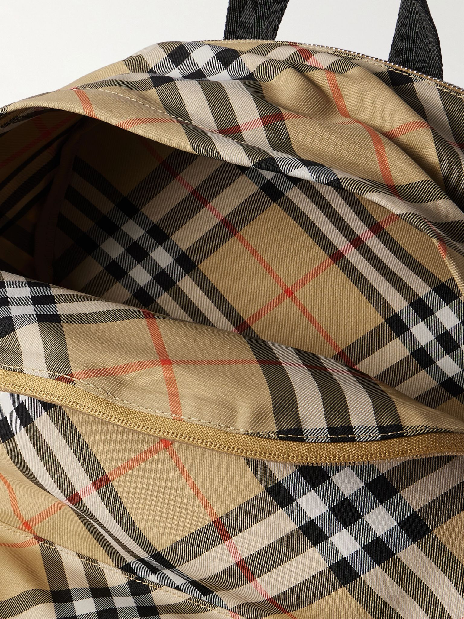 Checked Coated-Canvas Backpack Brown - 5
