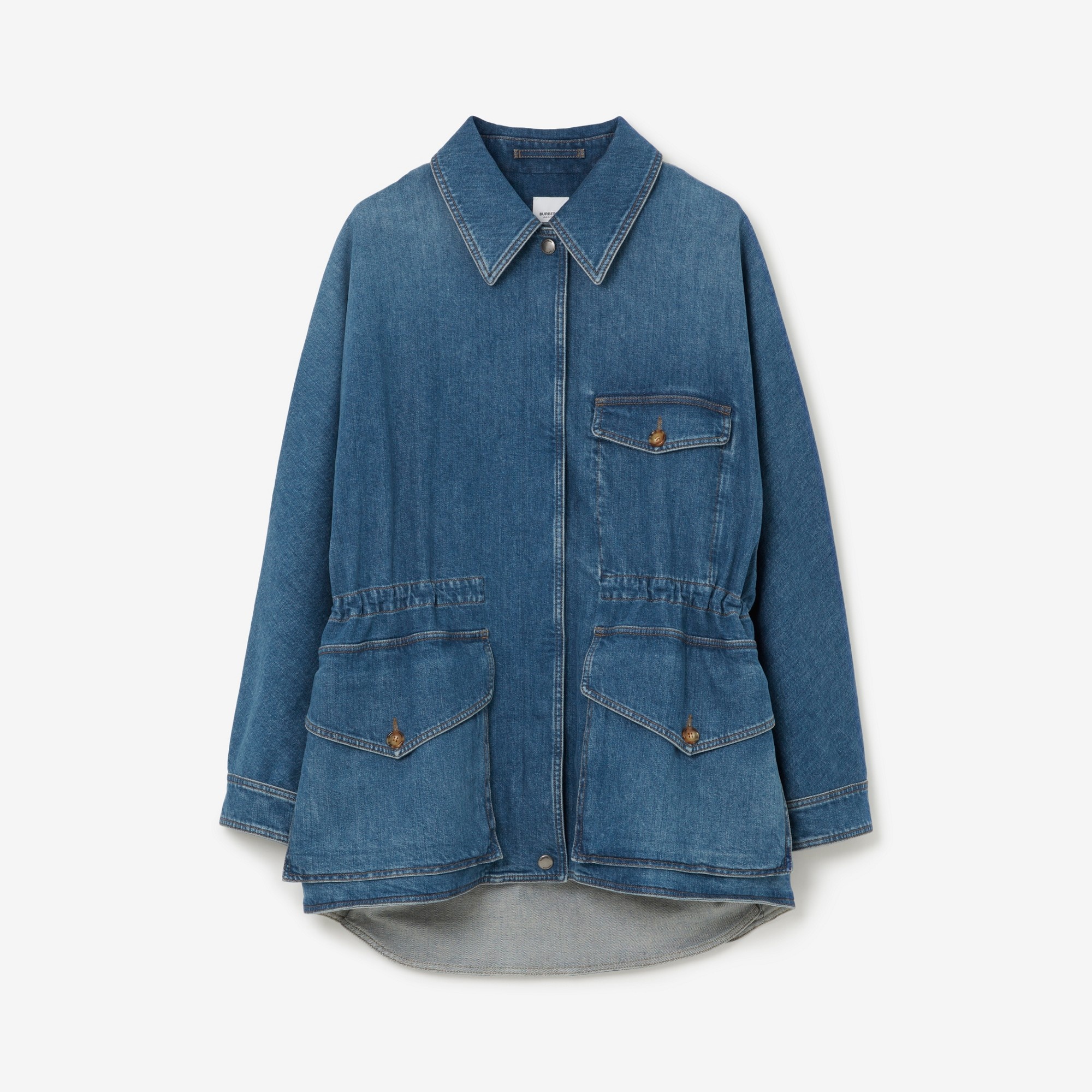 Stonewashed Denim Oversized Field Jacket - 1