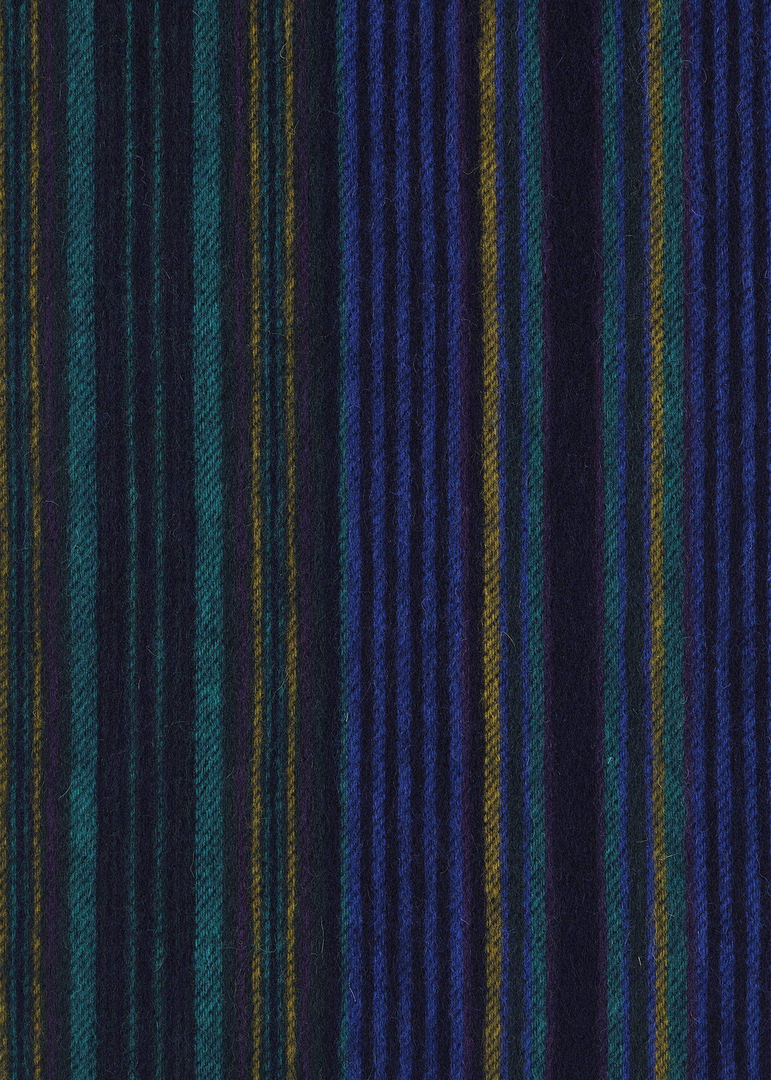 Navy Tonal Stripe Lambswool Scarf - 3