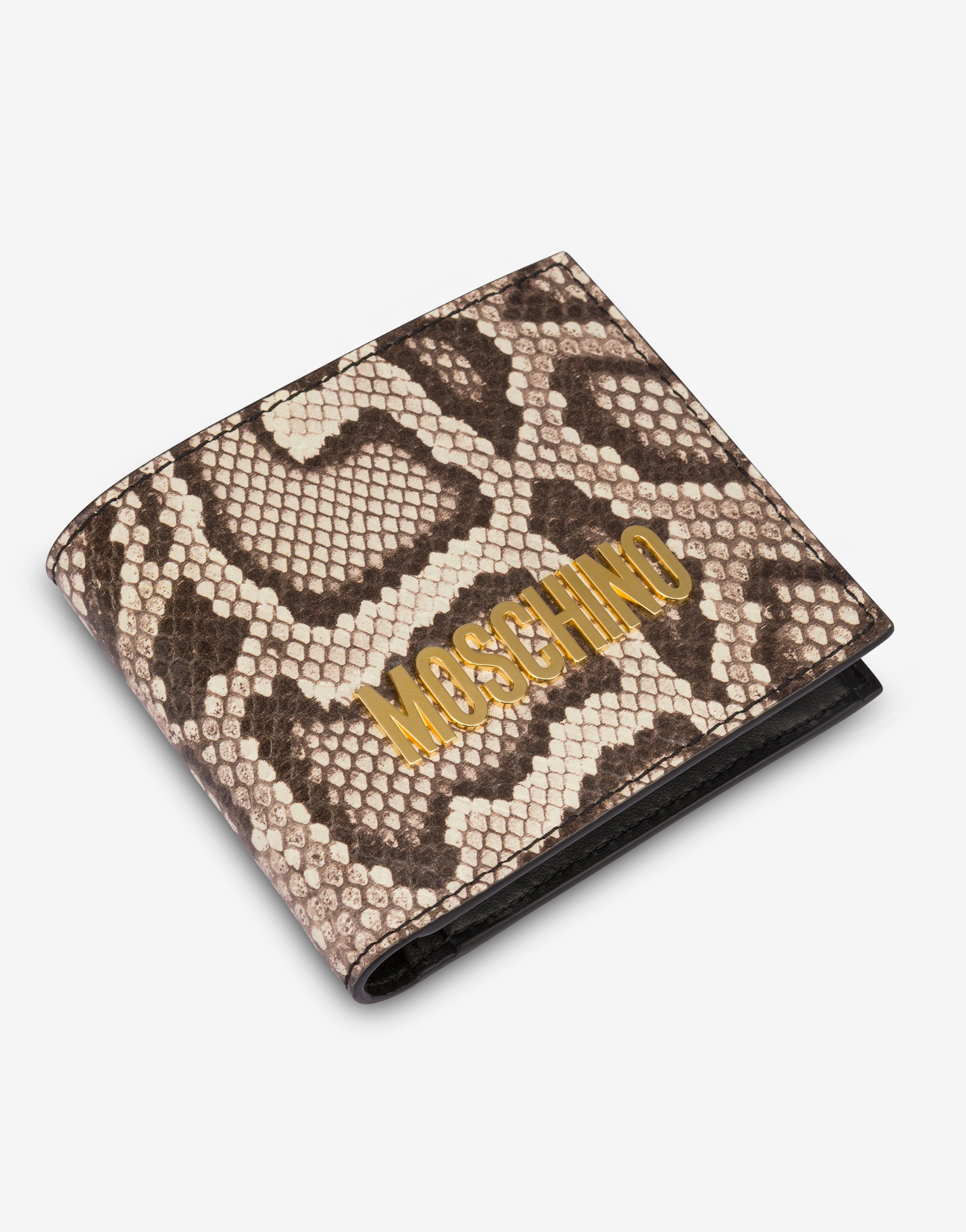 LETTERING LOGO PYTHON-PRINT PURSE - 4