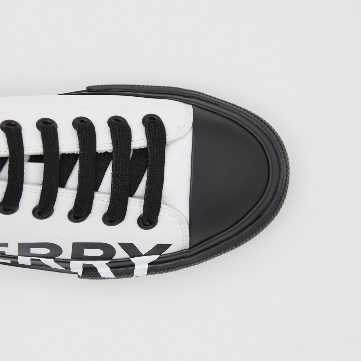 Logo Print Two-tone Cotton Gabardine Sneakers - 4
