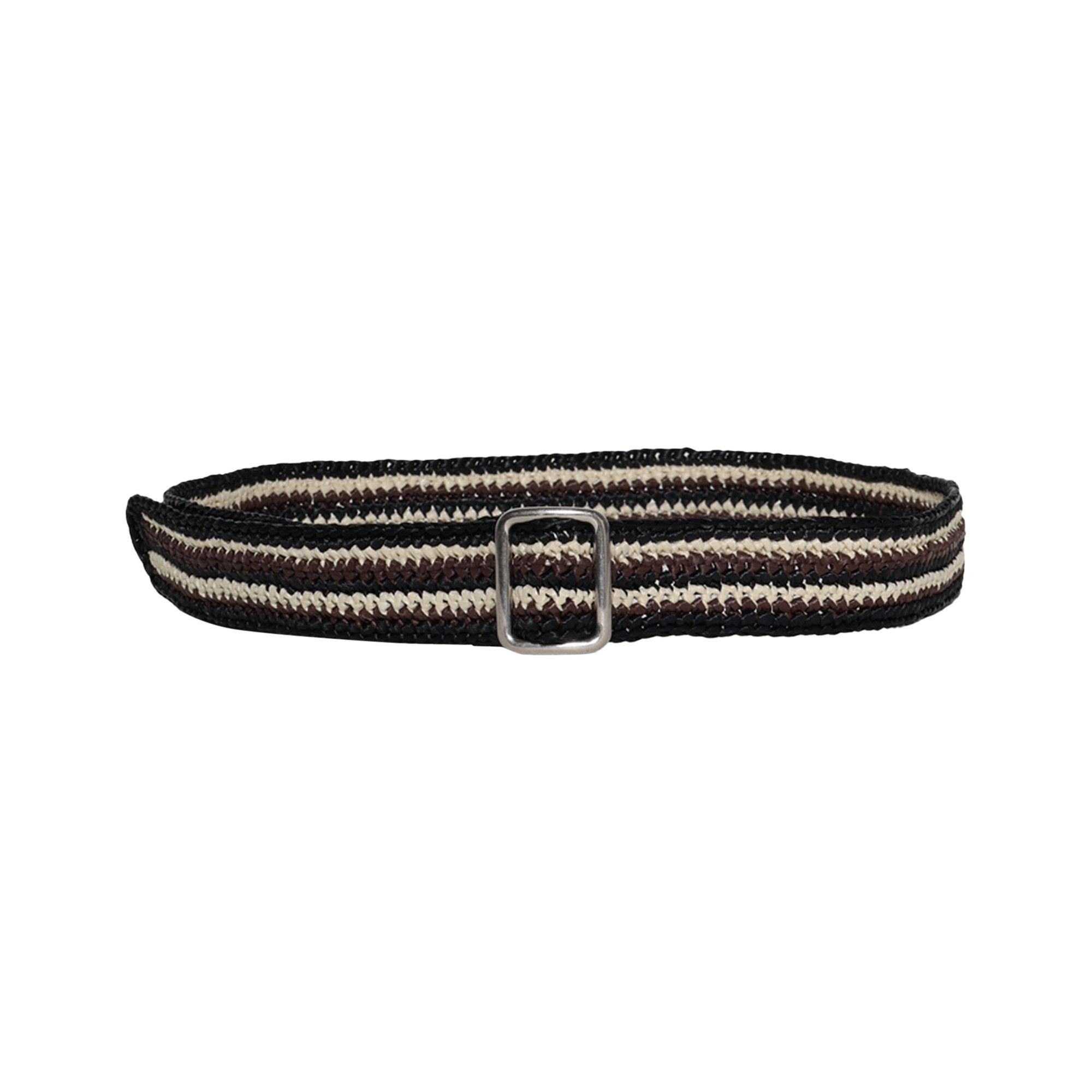 The Row Ara Belt 'Black/Dark Brown/Ivory Ans' - 1