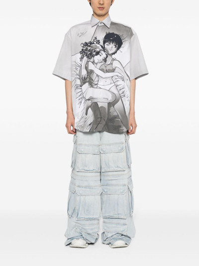VETEMENTS Anime-print cotton shirt outlook