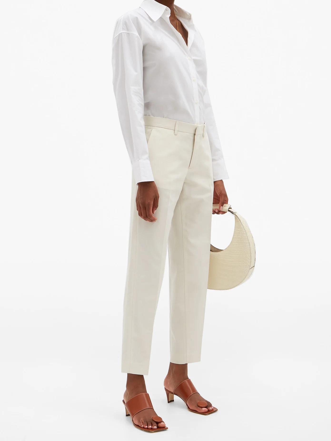 Raphaelle cropped cotton-blend gabardine trousers - 2