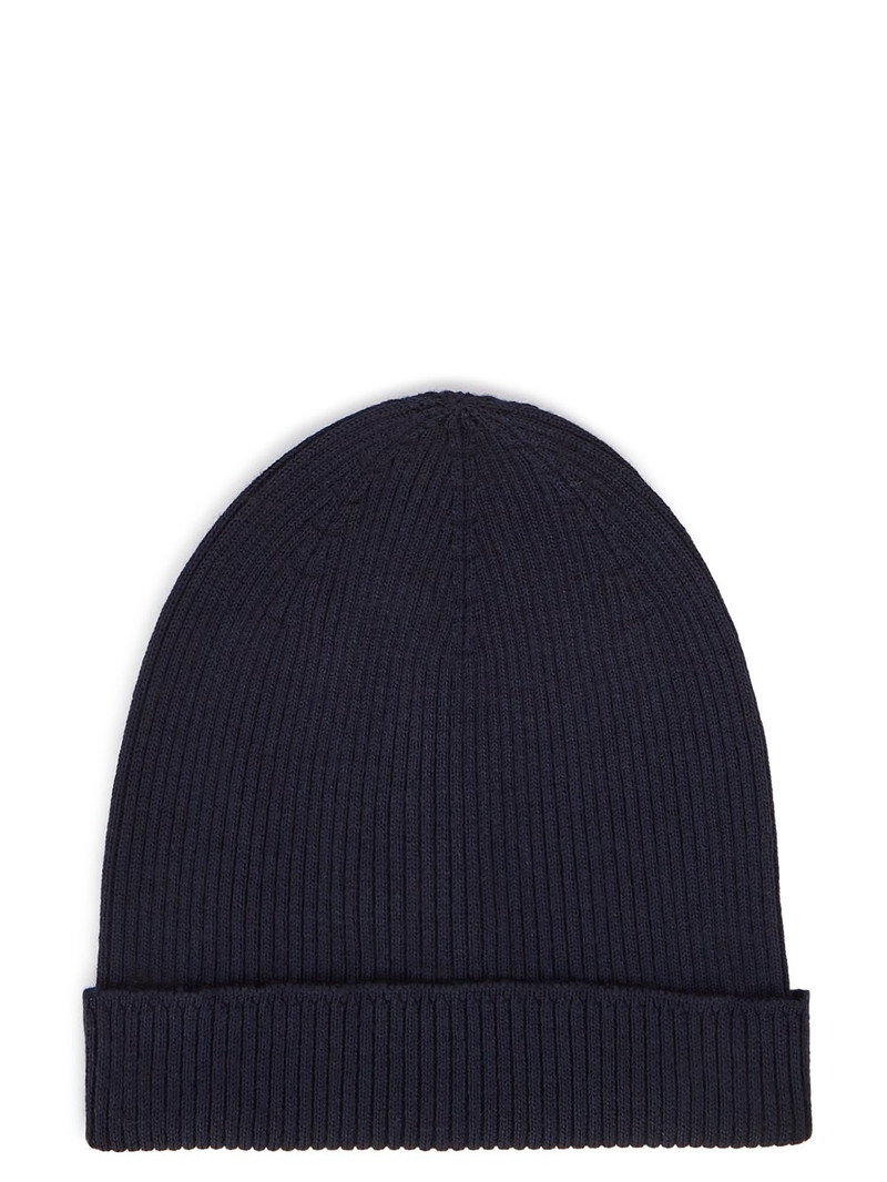 Black Virgin Wool Beanie 1