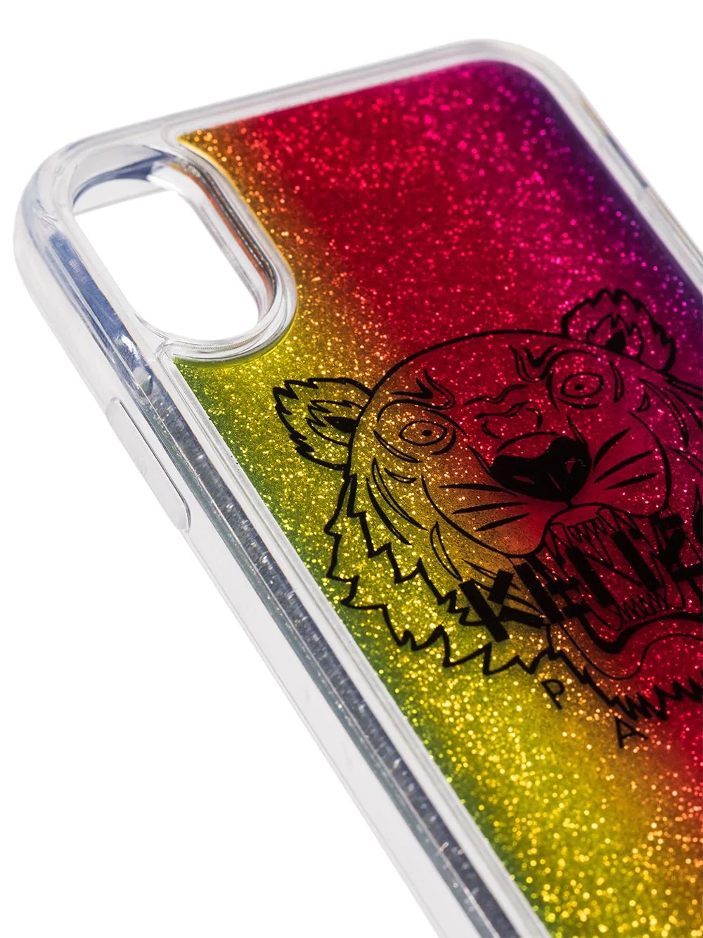 Tiger motif glitter-effect iPhone XS case - 3