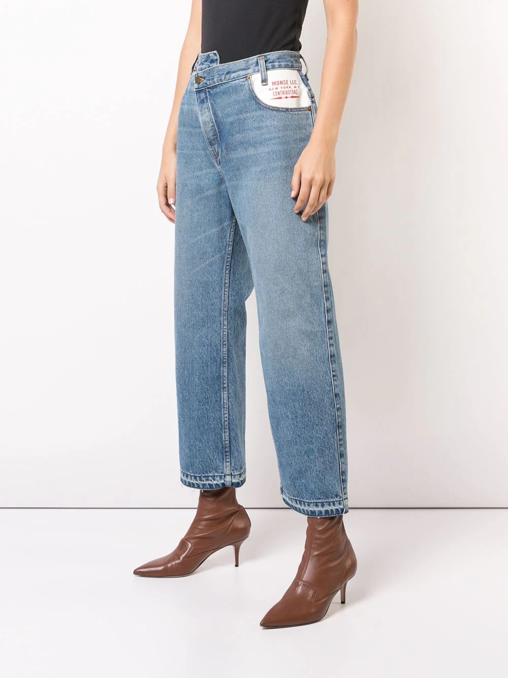 leather pocket jeans  - 3