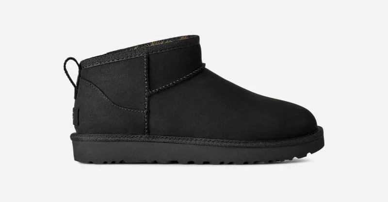 ® Women's Classic Ultra Mini Nubuck Sheepskin Classic Boots in Black - 1