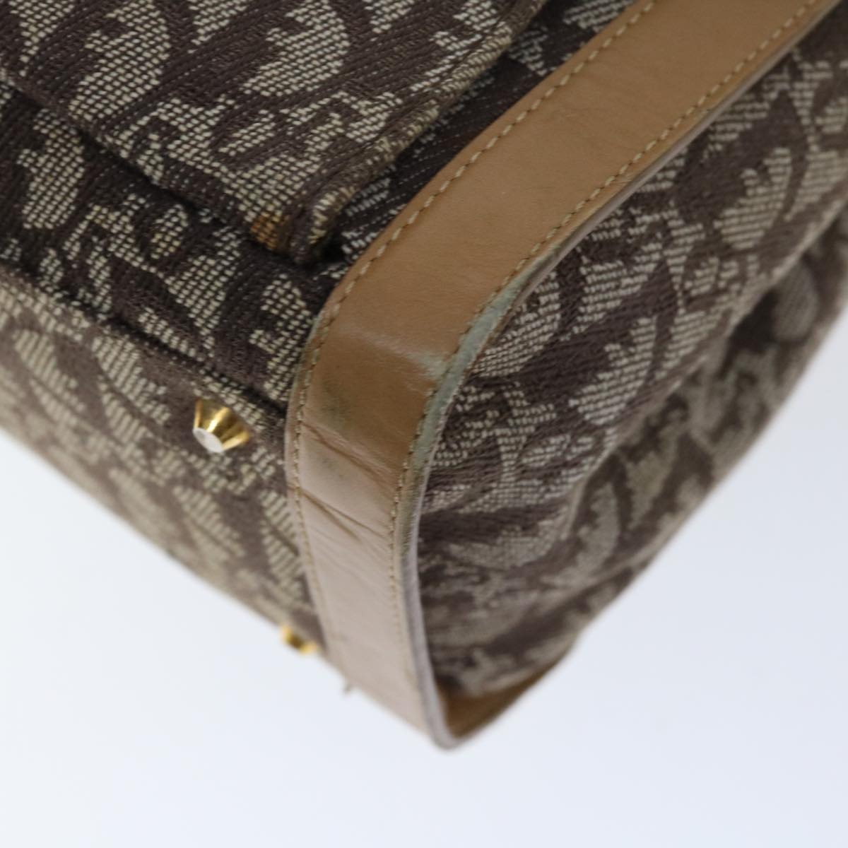 DIOR Trotter Canvas Hand Bag Beige - 14