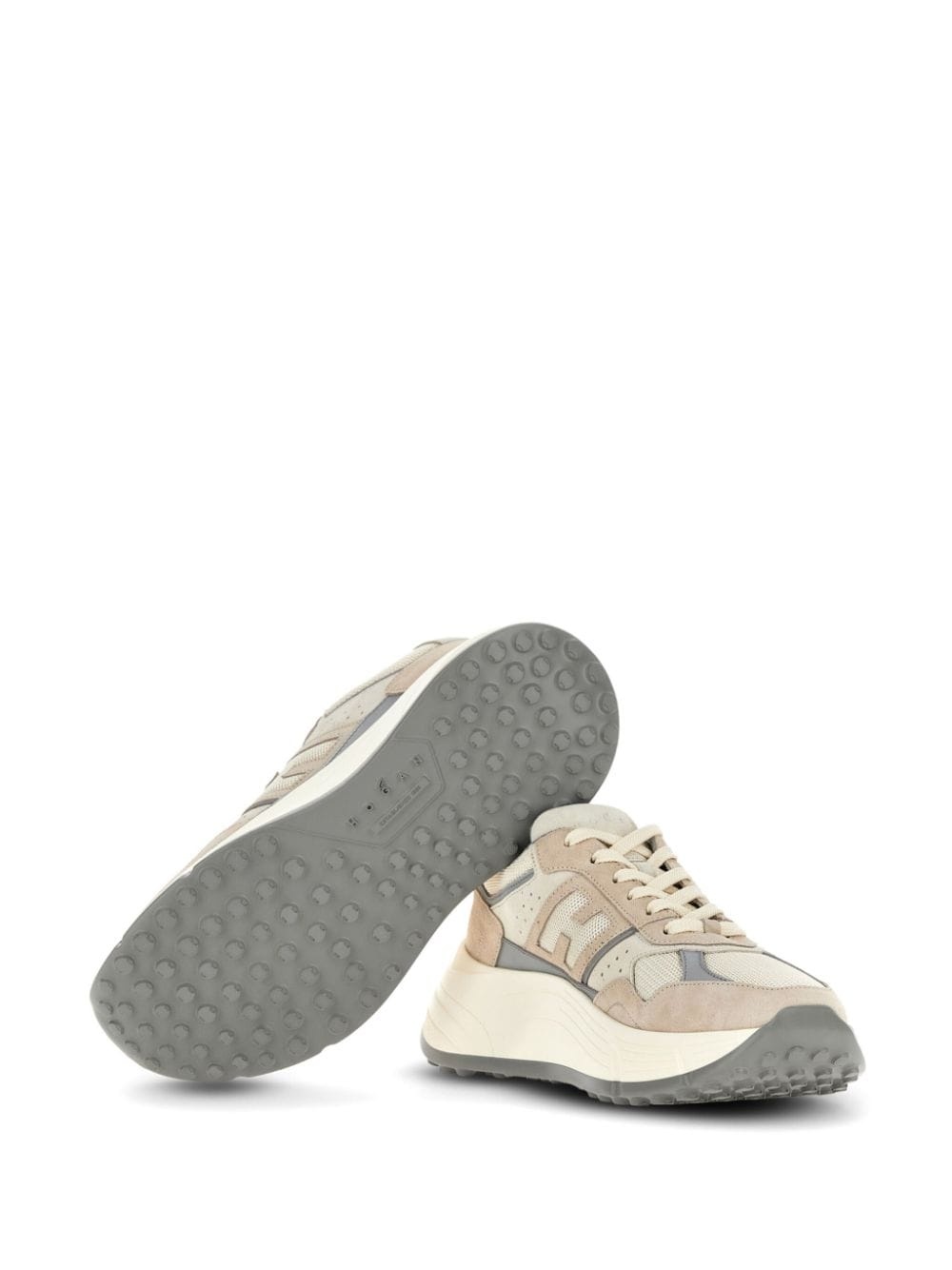 panelled suede sneakers - 4