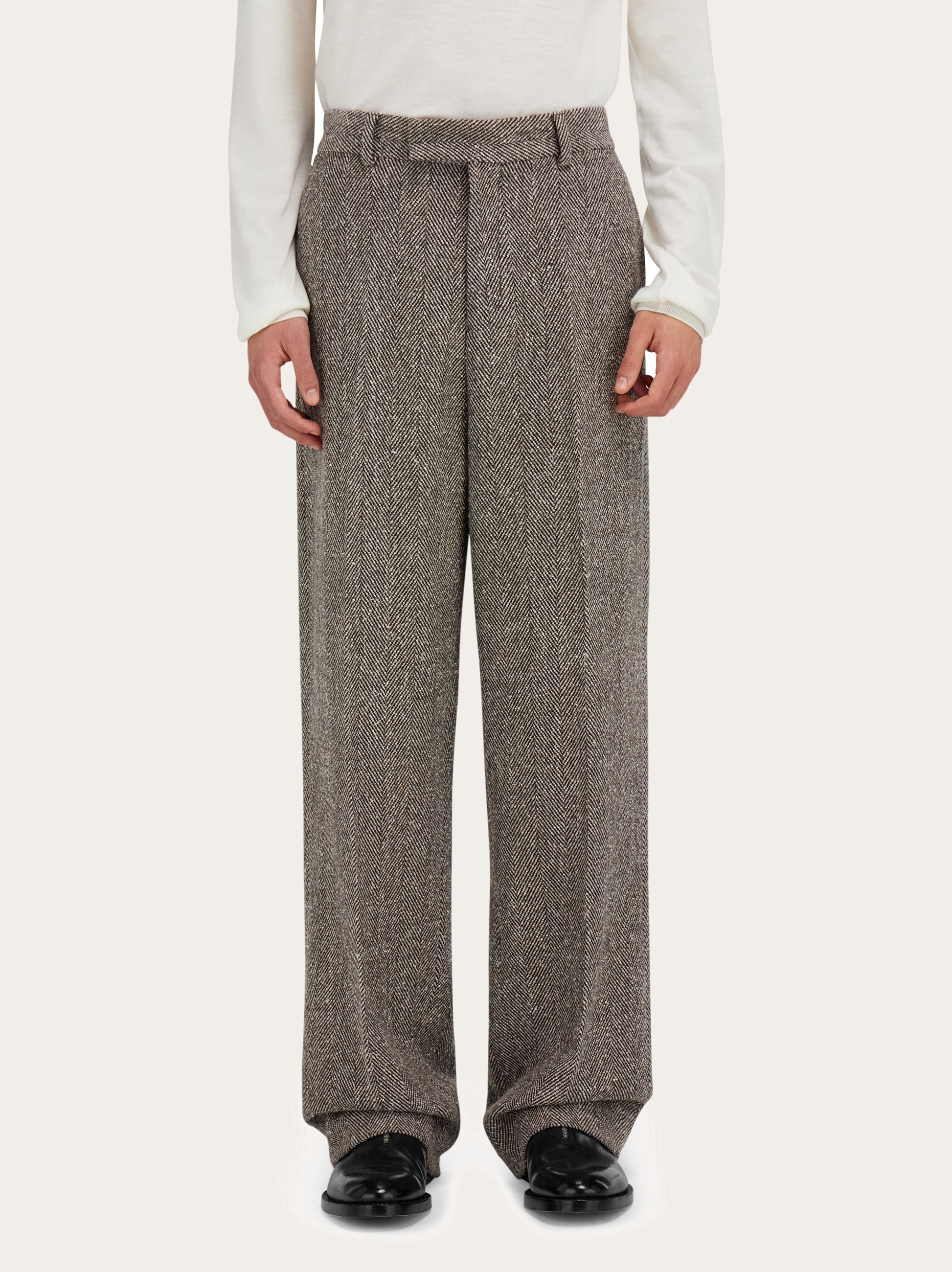 Wide legged chevron trouser - 2