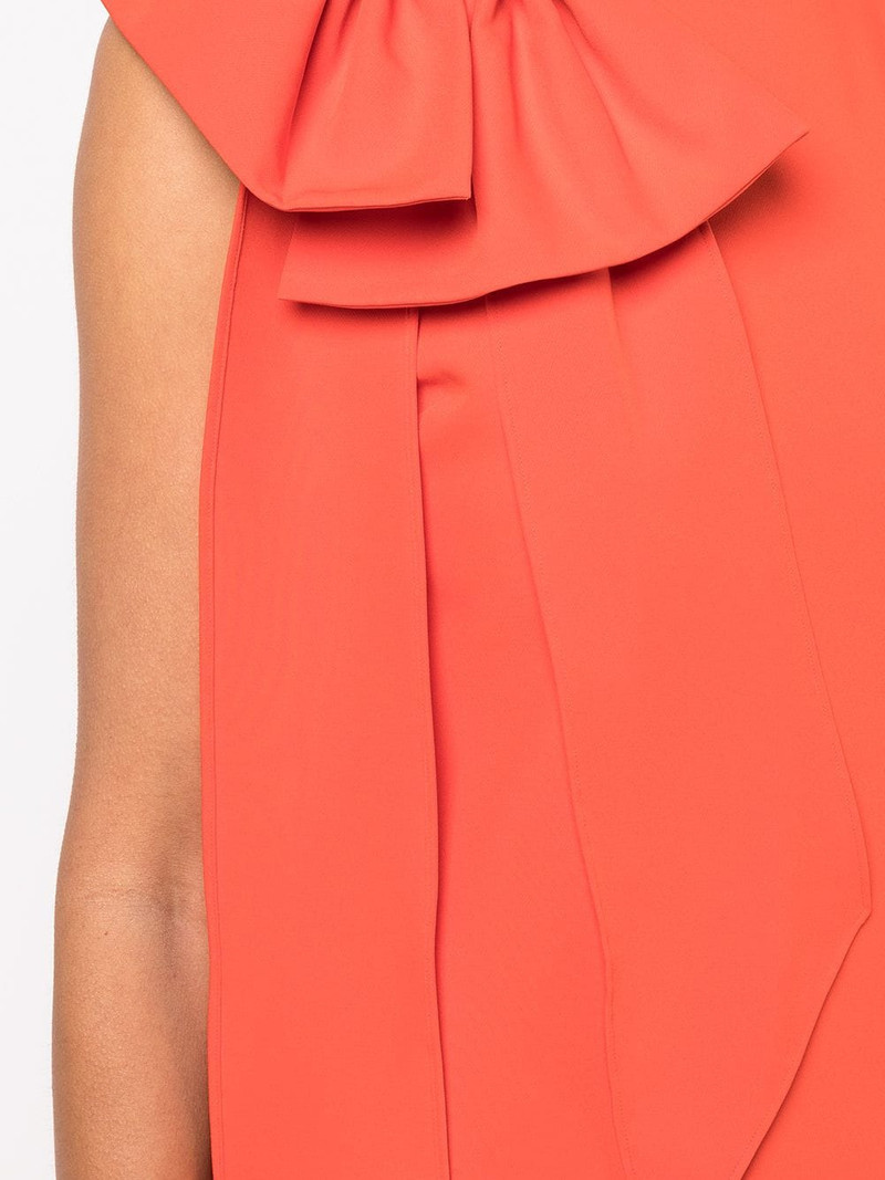 ONE ARM DRAPED CREPE KAFTAN WITH BOW 4