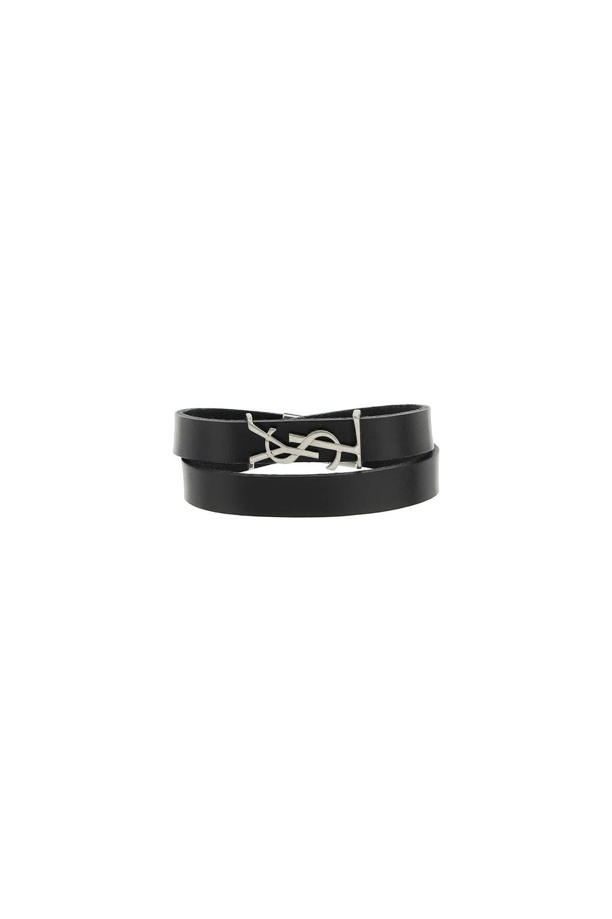 DOUBLE-WRAP YSL LEATHER BRACELET SAINT LAURENT - 1