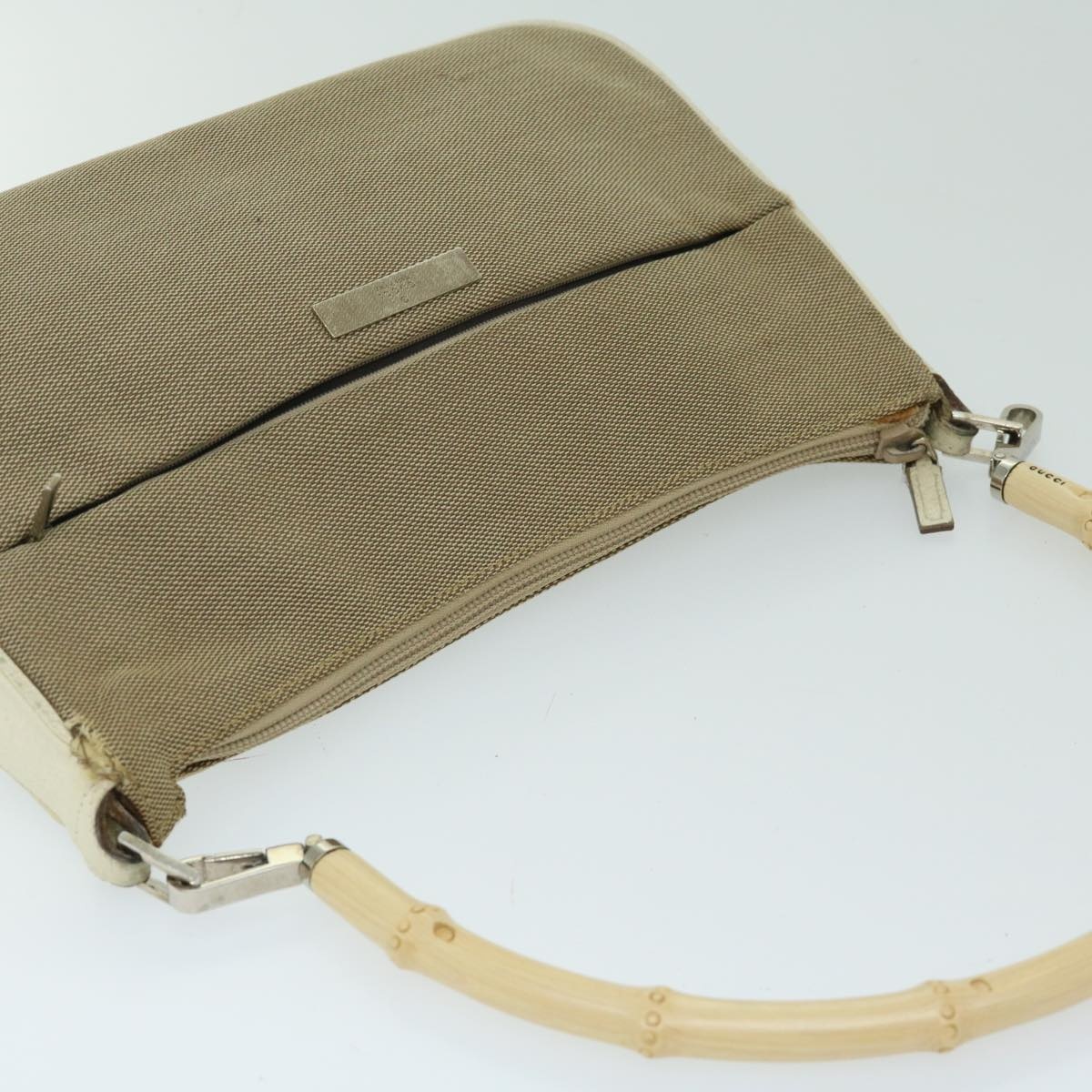 GUCCI Bamboo Hand Bag Canvas Beige 001 001 - 6