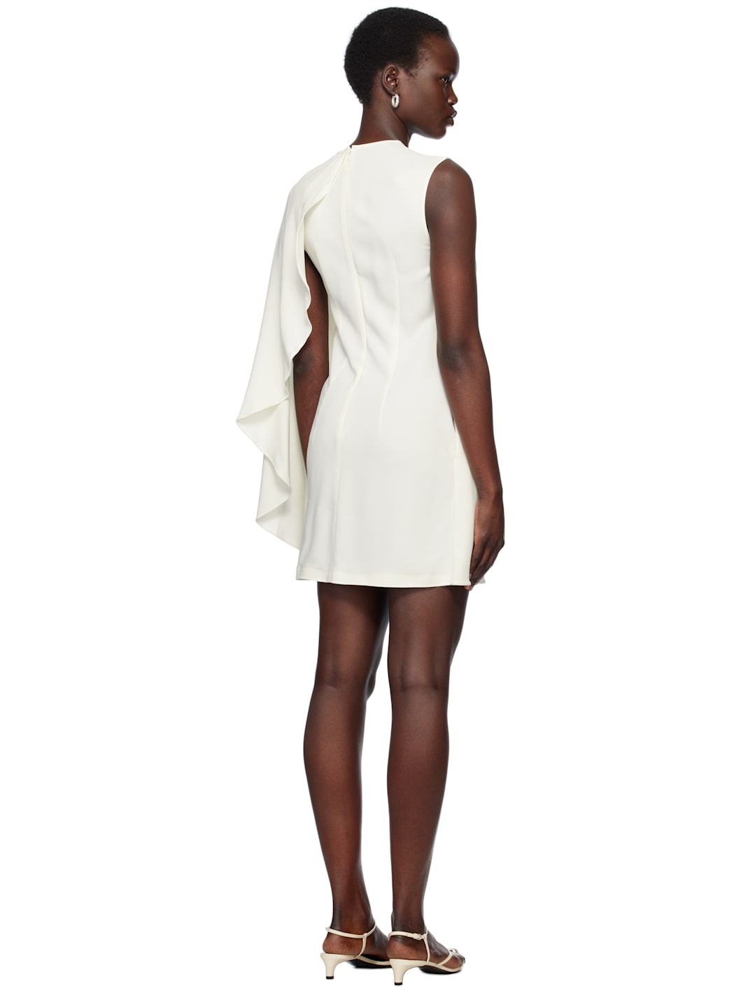 White One Sleeve Minidress - 3