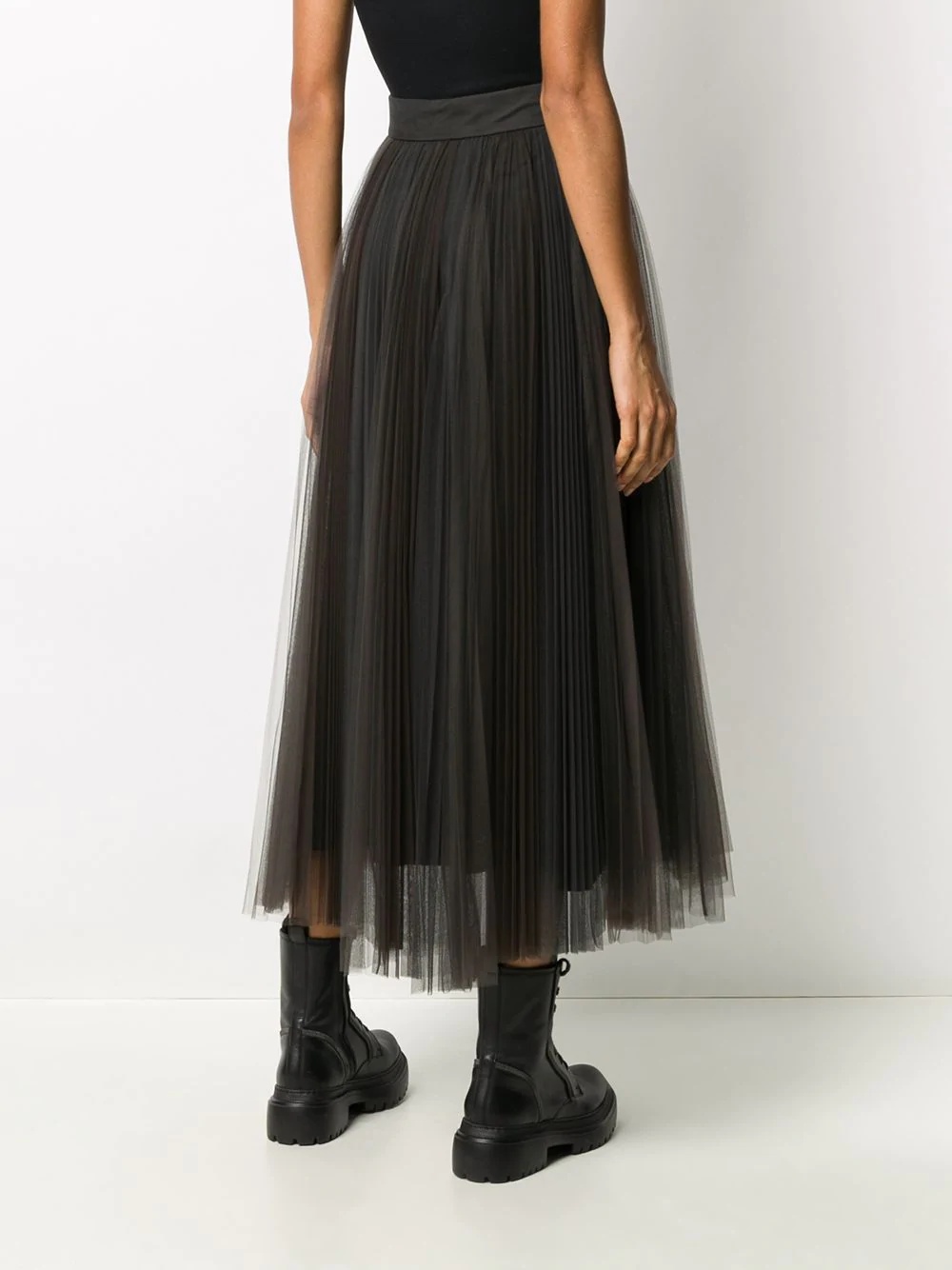 tulle pleated midi skirt - 4