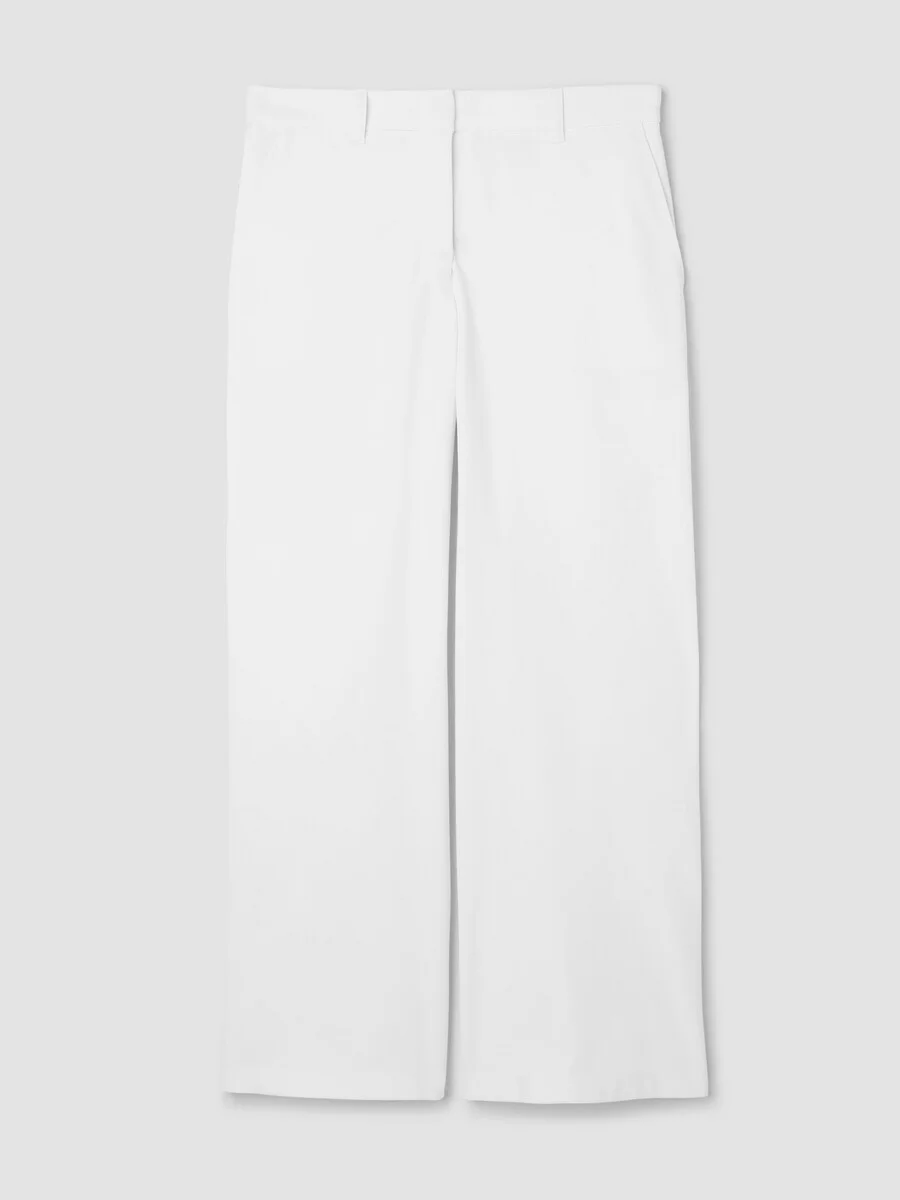 Cotton Blend Ponte Wide-Leg Trouser - 1