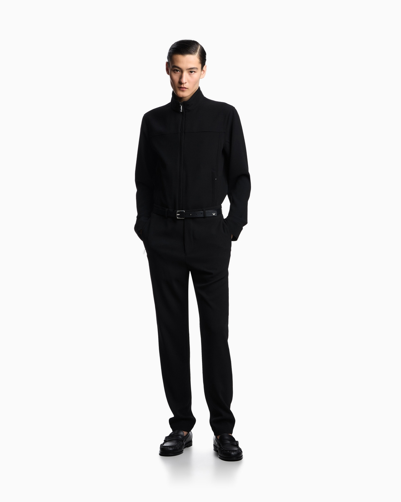 ICON PIQUÉ-EFFECT MICRO-TEXTURED CRÊPE JERSEY TROUSERS - 2
